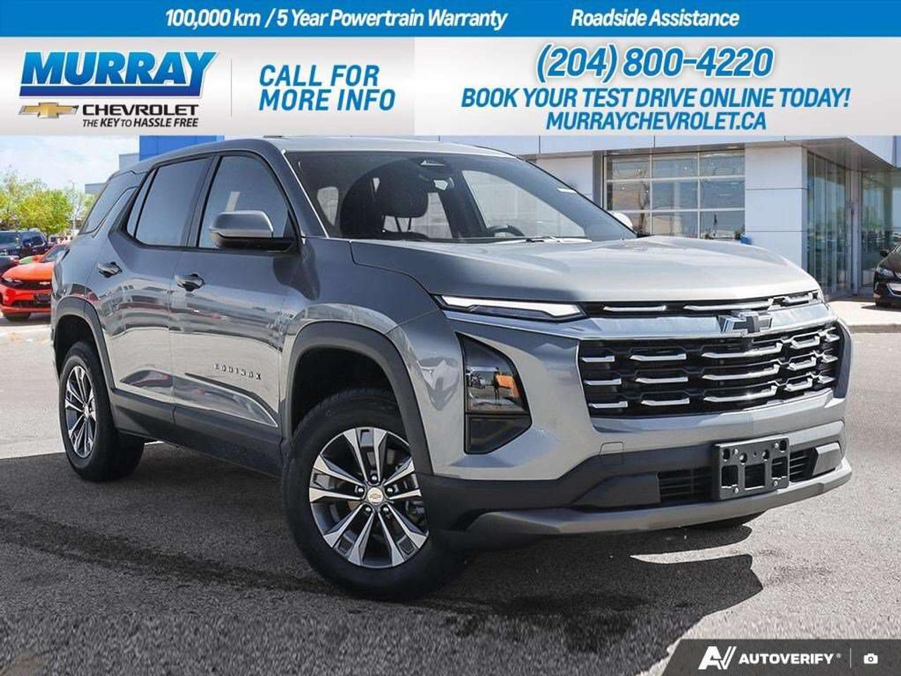 * ENGINE BLOCK HEATER * * STERLING GREY METALLIC * * CONVENIENCE PACKAGE II *  Discover the perfect blend of style and functionality with the 2026 Chevrolet Equinox AWD LT, available right here in Winnipeg. This sport utility vehicle boasts a sleek Sterling Grey Metallic exterior that turns heads wherever you go. The Convenience Package II is a standout feature, offering a suite of amenities including a hands-free power programmable liftgate, dual-zone automatic climate control, and heated wiper park for those frosty mornings.  Under the hood, the Equinox is powered by a robust 1.5L Turbo DOHC 4-cylinder SIDI VVT engine, delivering impressive performance and efficiency. Paired with an 8-speed automatic transmission, youll experience seamless gear shifts and a smooth driving experience. The all-wheel-drive capability ensures youre ready for any road condition, making it an ideal vehicle for the diverse terrains around the city.  Step inside, and youre greeted with sophisticated Black Evotex seat trim, providing both comfort and style. The heated front seats and steering wheel make every drive cozy, while advanced technology features like Bluetooth connection, WiFi hotspot, and smart device integration keep you connected on the go. Safety is paramount with features such as lane departure warning, adaptive cruise control, and a back-up camera, ensuring peace of mind on every journey.  Dealer Permit #1740