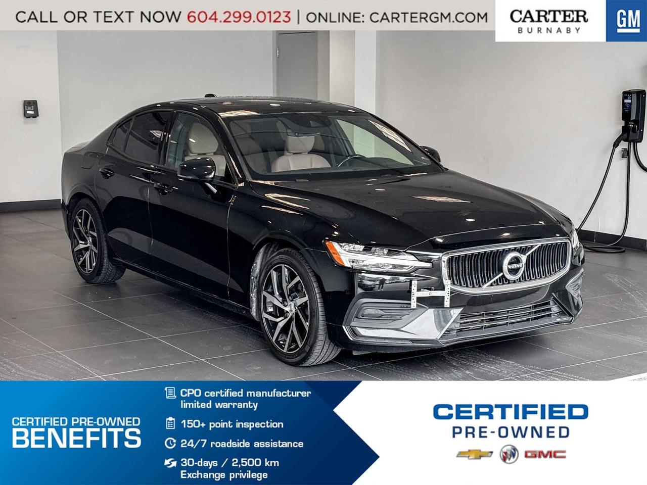 Experience refined Scandinavian design and confident performance in this 2020 Volvo S60 FWD. Powered by a responsive 2.0L I-4 turbo engine, it delivers a smooth, efficient drive with premium comfort throughout. Enjoy a sunroof, power heated memory seats, navigation, and automatic climate control for a luxurious ride. Advanced safety features like adaptive cruise control, lane departure warning, blind-spot monitoring, rear vision camera, rear park assist, and traction control provide added confidence on every trip.

Come take it for a test drive today and experience all this stylish vehicle has to offer!

WHY CARTER GM BURNABY?

- An unrivalled vehicle purchasing experience!
- Exceeding our loyal customers expectations since 1963
- 4.5 Google star rating (with 2,300+ customer reviews)
- Cargurus Top-rated Dealer 2025 Award
- Cargurus Top Value Dealer 2025 Award
- Peace of mind - 150-point vehicle inspection
- CARFAX - full vehicle service history - purchase with confidence!
- Vehicle trades welcome! Best price guaranteed!
- We provide upfront pricing, zero hidden fees, and 100% transparency
- Fast approvals and 99% acceptance rates (no matter your current credit status!)
- Multilingual staff (many languages spoken)
- Comfortable non-pressured environment with in-store television, WIFI and a childrens play area!
- In-store restaurant: fresh daily menu





Were here to help you drive the vehicle you want, the vehicle you deserve!
QUESTIONS? GREAT! WEVE GOT ANSWERS!
To speak with a friendly vehicle specialist - CALL NOW!
The advertised price includes all standard dealer fees and any applicable manufacturer or dealer incentives. It does not include applicable taxes, licensing, insurance, or optional products or services. Dealer fees will be clearly broken out and itemized on the bill of sale, maximum total of fees $595.00. Prices are shown in Canadian dollars. While we make every effort to ensure accuracy, vehicle details, pricing, options, and availability are subject to change without notice. Please confirm all information with dealership sales management before purchase. Dealer Code: 81129