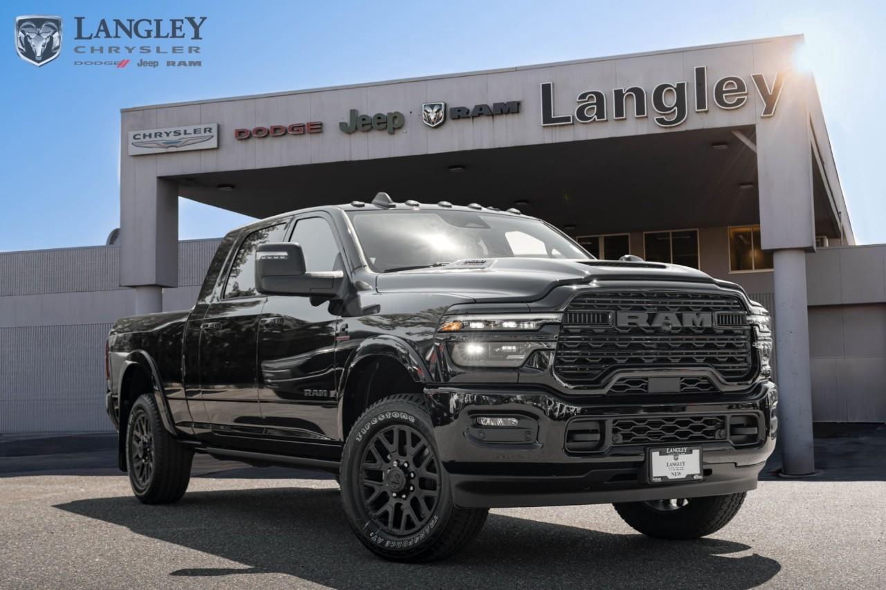 <p><strong>2026 RAM 3500 Limited 4x4 Mega Cab 6'4" Box</strong></p><p>The 2026 RAM 3500 Limited Mega Cab stands as the undisputed benchmark for heavy-duty luxury, offering the most spacious cab in its class paired with high-output diesel performance. This model is engineered for those who require maximum towing stability and interior refinement, featuring a redesigned exterior with a bolder grille and an updated high-tech cabin that serves as a mobile executive suite.</p><ul><li><p><strong>Engine</strong>: 6.7L Cummins® High-Output Turbo Diesel I-6 (430 hp, 1,075 lb-ft torque)</p></li><li><p><strong>Drivetrain</strong>: 4x4 with Aisin® heavy-duty 6-speed automatic transmission</p></li><li><p><strong>Max Towing</strong>: Up to 16,606 kg (36,610 lbs) when properly equipped</p></li><li><p><strong>Technology</strong>: 14.5-inch Uconnect® 5 NAV touchscreen and 10.25-inch passenger interactive display</p></li><li><p><strong>Interior</strong>: Premium leather heated and ventilated front bucket seats with real wood accents</p></li><li><p><strong>Key Features</strong>: 20-inch diamond-cut aluminum wheels, Auto-Level Rear Air Suspension, and RamBox® Cargo Management System</p></li></ul><p>Come book a test drive at Langley Chrysler, conveniently located in Langley, British Columbia.</p>*All new vehicle purchases are plus the PDI accessory installs and any price increases provided by the manufacturer. For trucks the accessories will include wheel locks, spray-in liners, and mud flaps. For all other vehicles, wheel locks are standard, other equipment may apply. Confirm with the dealer.

<p>*All prices are net of all manufacturer incentives and/or rebates and are subject to change by the manufacturer without notice. All prices plus applicable taxes, applicable environmental recovery charges, documentation of $599 and full tank of fuel surcharge of $76 if a full tank is chosen.<br />Other items available that are not included in the above price:<br />Tire & Rim Protection and Key fob insurance starting from $599<br />Service contracts (extended warranties) for up to 7 years and 200,000 kms starting from $599<br />Custom vehicle accessory packages, mudflaps and deflectors, tire and rim packages, lift kits, exhaust kits and tonneau covers, canopies and much more that can be added to your payment at time of purchase<br />Undercoating, rust modules, and full protection packages starting from $199<br />Flexible life, disability and critical illness insurances to protect portions of or the entire length of vehicle loan?im?im<br />Financing Fee of $500 when applicable<br />Prices shown are determined using the largest available rebates and incentives and may not qualify for special APR finance offers. See dealer for details. This is a limited time offer.</p>