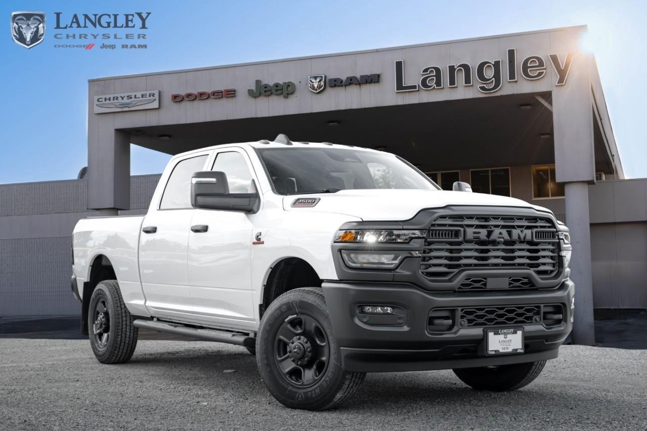 <p><strong>2026 RAM 3500 Tradesman 4x4 Crew Cab 6'4" Box</strong></p><p>A heavy-duty workhorse engineered for maximum productivity, combining a spacious crew cab with the relentless power of a Cummins turbo diesel. </p><p></p><ul><li><p><strong>Engine</strong>: 6.7L Cummins I-6 High-Output Turbo Diesel (430 hp, 1,075 lb-ft torque) </p><p></p></li><li><p><strong>Max Towing</strong>: Up to 16,606 kg (36,610 lbs) when properly equipped </p><p></p></li><li><p><strong>Drivetrain</strong>: Part-time 4WD with 8-speed TorqueFlite HD automatic transmission </p><p></p></li><li><p><strong>Technology</strong>: Uconnect 5 with 8.4-inch touchscreen and wireless Apple CarPlay/Android Auto </p><p></p></li><li><p><strong>Key Feature</strong>: Best-in-class available diesel torque and heavy-duty leaf spring rear suspension </p><p></p></li></ul><p>Come book a test drive at Langley Chrysler, conveniently located in Langley, British Columbia.</p>*All new vehicle purchases are plus the PDI accessory installs and any price increases provided by the manufacturer. For trucks the accessories will include wheel locks, spray-in liners, and mud flaps. For all other vehicles, wheel locks are standard, other equipment may apply. Confirm with the dealer.

<p>*All prices are net of all manufacturer incentives and/or rebates and are subject to change by the manufacturer without notice. All prices plus applicable taxes, applicable environmental recovery charges, documentation of $599 and full tank of fuel surcharge of $76 if a full tank is chosen.<br />Other items available that are not included in the above price:<br />Tire & Rim Protection and Key fob insurance starting from $599<br />Service contracts (extended warranties) for up to 7 years and 200,000 kms starting from $599<br />Custom vehicle accessory packages, mudflaps and deflectors, tire and rim packages, lift kits, exhaust kits and tonneau covers, canopies and much more that can be added to your payment at time of purchase<br />Undercoating, rust modules, and full protection packages starting from $199<br />Flexible life, disability and critical illness insurances to protect portions of or the entire length of vehicle loan?im?im<br />Financing Fee of $500 when applicable<br />Prices shown are determined using the largest available rebates and incentives and may not qualify for special APR finance offers. See dealer for details. This is a limited time offer.</p>