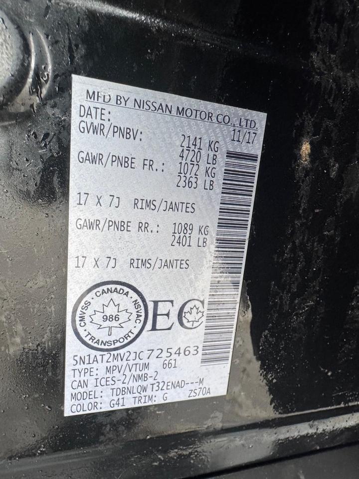 2018 Nissan Rogue SV AWD, BLACK ON BLACK,SUNROOF, CERTIFIED Photo