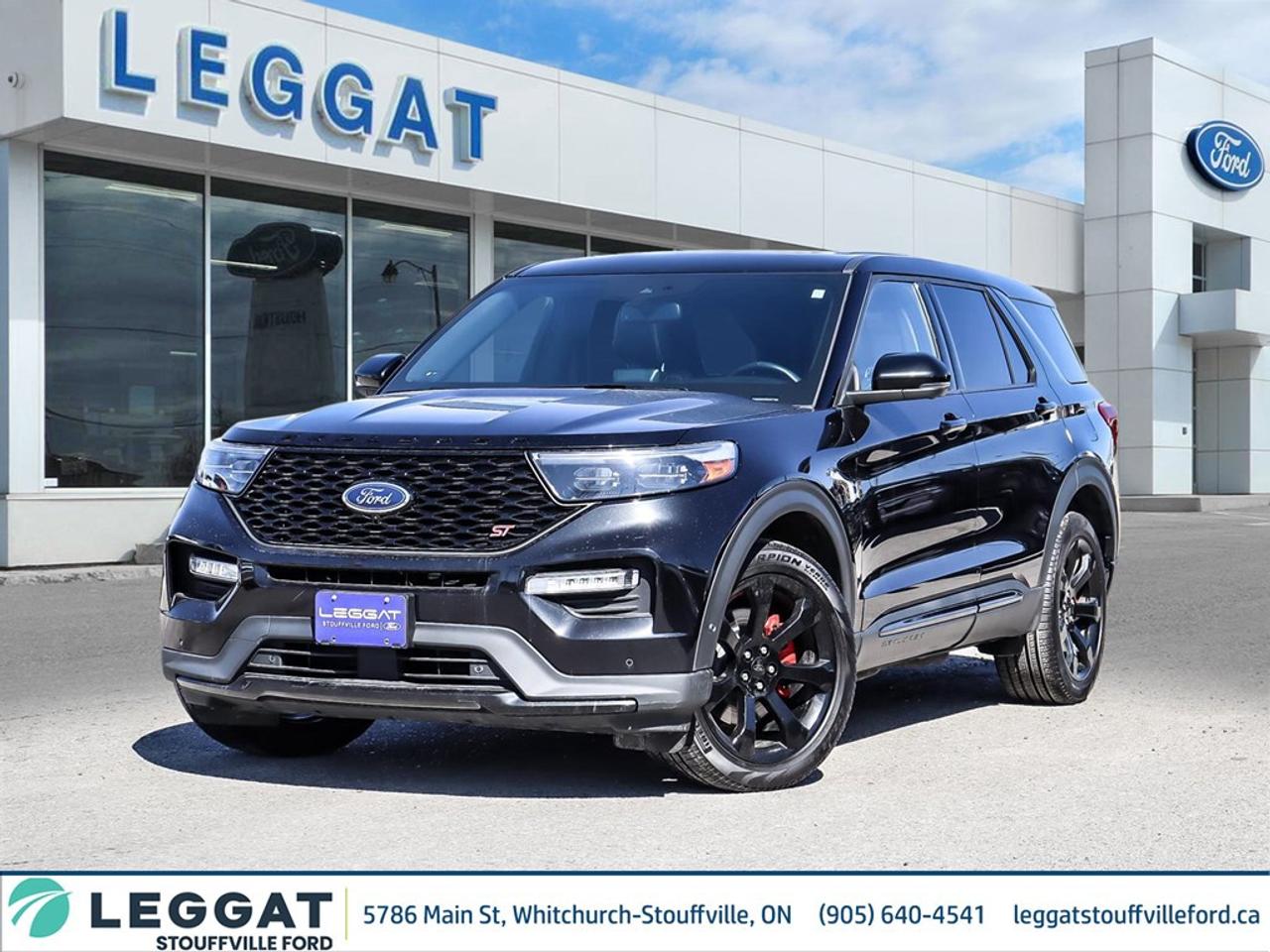 Unleash exhilarating performance and impressive versatility with this exceptional 2022 Ford Explorer ST, finished in a sophisticated Agate Black Metallic. This dynamic 4x4 SUV combines a commanding presence with a luxurious and tech-filled interior, ready to elevate every journey. Powered by a potent 3.0L ECOBOOST V6 engine paired with a smooth 10-speed automatic transmission, it delivers a robust 400 horsepower and 415 lb.-ft. of torque, offering thrilling acceleration and confident handling. Despite its kilometers, this Explorer ST has been meticulously maintained and is primed for its next adventure, offering a compelling blend of power, comfort, and advanced features. From its intelligent AWD system to its spacious 3rd row seating, its engineered for families who demand both excitement and practicality. Key highlights of this outstanding Ford Explorer ST include: Potent 3.0L ECOBOOST V6 Engine: Delivering 400hp and 415 lb.-ft. of torque for exhilarating performance. Responsive 10-Speed Automatic Transmission: Ensures smooth and efficient power delivery. Intelligent AWD / 4WD System: Provides confidence and capability in diverse driving conditions. Premium Leather Seats: Offering luxurious comfort for all occupants. Advanced Infotainment: Featuring Navigation System, Apple CarPlay / Android Auto, Bluetooth connectivity, Premium Bang & Olufsen Audio system, and Satellite Radio. Comfort & Convenience: Enjoy Heated Front and Rear Seats, a Heated Steering Wheel, Keyless Entry & Start, Remote Start, and a convenient Power Liftgate. Comprehensive Driver Assistance: Equipped with Adaptive Cruise Control, Lane Departure Warning, Blind Spot Monitor, and intelligent Parking Assist (including a 360-degree camera and front/rear sensors). Enhanced Visibility: Includes bright Fog Lights, auto high-beam headlights, and rain-sensing wipers. Integrated Tow Package: Ready for your adventurous hauls with a 2,540kg (5,600lbs) towing capacity. Sport Suspension: Provides dynamic handling characteristic of the ST trim. Agate Black Metallic Exterior: A sleek and commanding finish that turns heads. This 2022 Explorer ST doesnt just offer raw power; it surrounds you with cutting-edge technology and sophisticated safety features. The Ford Co-Pilot360 suite provides peace of mind on every journey, with systems designed to assist and protect. The intuitive SYNC 3 system ensures you stay connected and entertained, while the multi-zone climate control keeps everyone comfortable. Designed for the discerning driver, this Ford Explorer ST combines athletic aesthetics with an indulgent interior and formidable capability. Its the perfect vehicle for daily commutes, family road trips, and weekend adventures alike. Experience the thrilling blend of performance and luxury that only an Explorer ST can deliver.