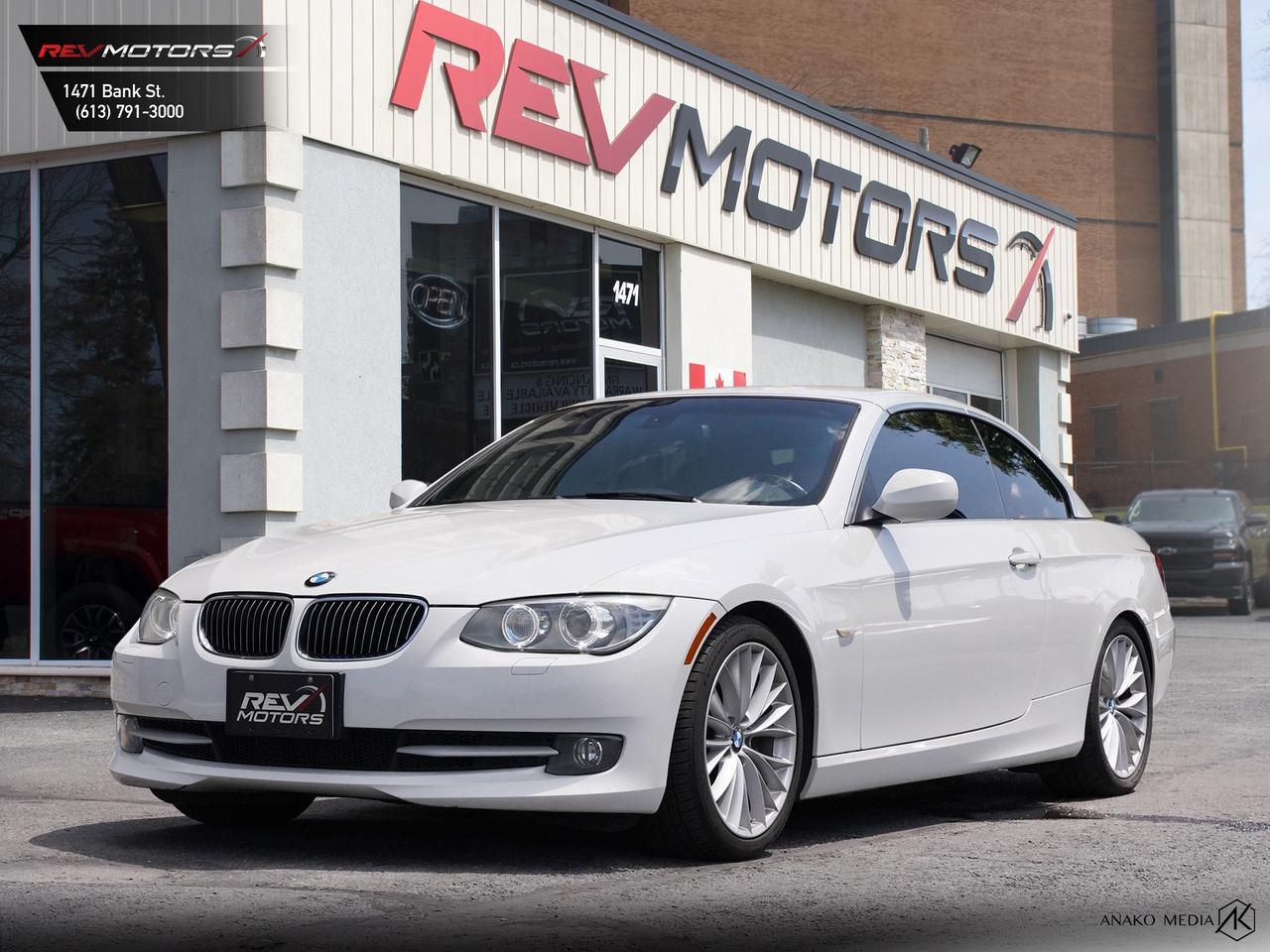 2013 BMW 3-Series 335i | Convertible | Turbocharged Power | Premium Interior | Advanced Technology<br/> <br/> Alpine White Exterior | Black Dakota Leather Interior | Keyless Entry | Alloy Wheels | Power Sunroof | Heated Front Seats | Dual-Zone Climate Control | Premium Sound System | Navigation | Bluetooth Connectivity | Rearview Camera | Adaptive Headlights | Rain-Sensing Wipers | Sport Suspension | Apple CarPlay | Android Auto | Push Button Start | Cruise Control | Lane Departure Warning | Blind Spot Monitoring | Collision Avoidance System | Parking Sensors | Dynamic Stability Control | and much more. <br/> <br/> <br/> Experience the perfect blend of luxury, performance, and innovation with the 2013 BMW 3-Series 335i, a sports sedan engineered for driving enthusiasts. <br/> <br/> <br/> Key Features: <br/> <br/> <br/> Sleek & Sporty Design: The iconic kidney grille, sharp LED headlights, and aerodynamic body lines give the 335i a bold and commanding presence. <br/> <br/> <br/> Premium Interior: Indulge in high-quality leather seating, a power sunroof, and a driver-focused cockpit, ensuring comfort and convenience on every journey. <br/> <br/> <br/> Advanced Technology: Stay connected with BMW’s iDrive infotainment system, a high-resolution display, and Bluetooth connectivity, making every interaction effortless. <br/> <br/> <br/> Turbocharged Performance: The 3.0L turbocharged inline-six engine delivers 300 horsepower and 300 lb-ft of torque, paired with a six-speed manual or eight-speed automatic transmission for exhilarating acceleration. <br/> <br/> <br/> Precision Handling: With BMW’s sport-tuned suspension and rear-wheel drive, the 335i offers dynamic control and responsiveness on every road. <br/> <br/> <br/> Comprehensive Safety & Driver Assistance: Equipped with blind-spot monitoring, lane departure warning, adaptive headlights, and dynamic stability control, the 335i prioritizes safety. <br/> <br/> <br/> The 2013 BMW 3-Series 335i combines luxury, performance, and cutting-edge technology, making it the ultimate driving machine for those who crave excitement. <br/> <br/> <br/> This vehicle has travelled 83, 795 Kms. <br/> <br/> <br/> *** NO additional fees except for taxes and licensing! *** <br/> <br/> <br/> *** 100-point inspection on all our vehicles & always detailed inside and out *** <br/> <br/> <br/> RevMotors is at your service to ensure you find the right car for YOU. Even if we do not have it in our inventory, we are more than happy to find you the vehicle that you are looking for. Give us a call at 613-791-3000 or visit us online at www.revmotors.ca <br/> <br/> <br/> Ça nous donnera du plaisir de vous servir en Français aussi! <br/> <br/> <br/> CERTIFICATION * All our vehicles are sold Certified for the province of Ontario (Quebec Safety Available, additional charges may apply) <br/> FINANCING AVAILABLE * RevMotors offers competitive finance rates through many of the major banks. Should you feel like youve had credit issues in the past, we have various financing solutions to get you on the road. We accept No Credit - New Credit - Bad Credit - Bankruptcy - Students and more!! <br/> EXTENDED WARRANTY * For your peace of mind, if one of our used vehicles is no longer covered under the manufacturer’s warranty, RevMotors will provide you with a 6 month / 6000KMS Limited Powertrain Warranty. You always have the options to upgrade to more comprehensive coverage as well. Well be more than happy to review the options and chose the coverage thats right for you! <br/> TRADES * Do you have a Trade-in? We offer competitive trade in offers for your current vehicle! <br/> SHIPPING * We can ship anywhere across Canada. Give us a call for a quote and we will be happy to help! <br/> <br/> <br/> Buy with confidence knowing that we always have your best interests in mind! <br/>