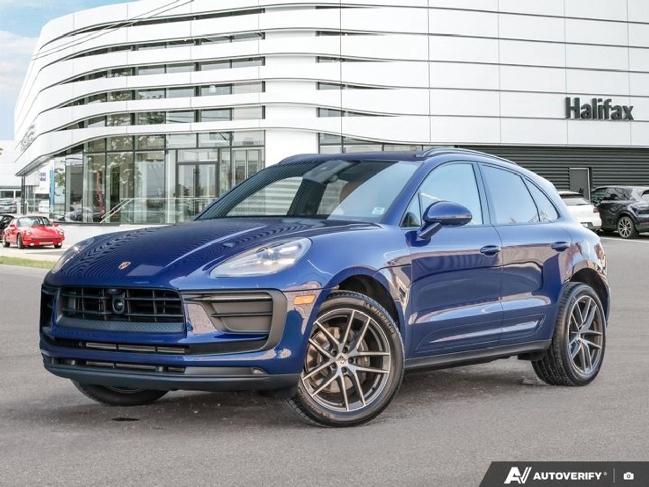This 2026 Porsche Macan, now available at Porsche Of Halifax, is finished in Gentian Blue Metallic with a Standard Interior in Black/Mojave Beige and is equipped with a PDK transmission. The vehicle is configured with Porsche factory-specified comfort, technology, and driver assistance features.Powertrain and DrivetrainPDK transmission2.0 L 4 Cylinder EngineAll Wheel DriveExteriorGentian Blue MetallicPanoramic Roof System20 Macan S Wheels in Highly Polished Dark TitaniumAll-season tyres for 20-inch wheelsLED Headlights incl. Porsche Dynamic Light System Plus (PDLS+)Roof rails in High Gloss BlackSide blades in exterior colourExclusive Design fuel capTrailer Hitch without Tow BallInterior and SeatingStandard Interior in Black/Mojave BeigePower Seats (14-way) with Memory PackageVentilated Seats (Front)Heated Seats (Rear)Heated GT Sport Steering Wheel in LeatherElectric steering columnPorsche Crest on Headrests (Front)Under-Door Puddle Light ProjectorsTechnology and Driver AssistanceBOSE® Surround Sound SystemSurround ViewLane Change Assist (LCA)Lane Keep Assist (LKA) incl. Traffic Jam AssistThis Macan is configured with a combination of driver assistance systems, interior comfort features, and Porsche-specific design elements suitable for everyday driving.Visit www.porscheofhalifax.com or call (902) 453-8800 to speak with a Porsche Sales Executive.