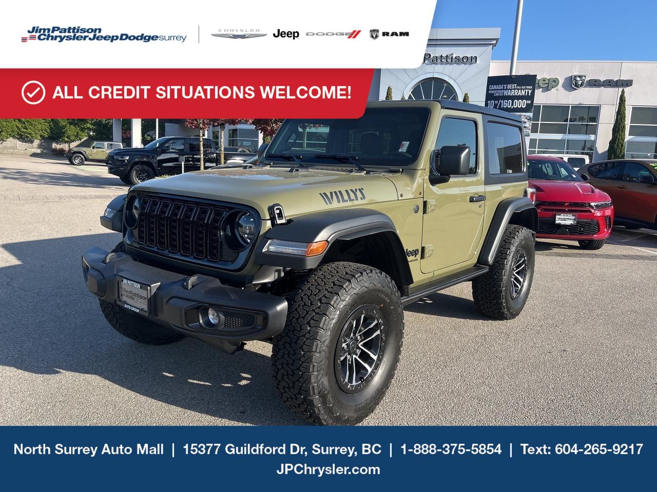 Jim Pattison Chrysler Jeep Dodge is ready to help you find your perfect vehicle. Our team of highly-experienced pros will provide you with the highest level of customer care and we are proud to offer online shopping from the comfort of your home with the new Pick, Price, Purchase Program. Browse our inventory online, create a personal account to track the vehicles you&rsquo;re interested in and the payment options that work best for you. Simple as that! And we will be here to answer all your questions. Visit our website, send us an email or give us a call today and let us get to work for you! -	Price includes freight & PDI, documentation fee ($895), dealer preparation fee ($495), A/C levy ($100), tire levy (up to $32.50), and VSA transaction levy ($10). Finance/lease placement fee ($595) if applicable, GST and PST are additional. Dealer-installed accessories are included, if applicable. Rebates applied after taxes. Rebates applied after taxes. D#30394