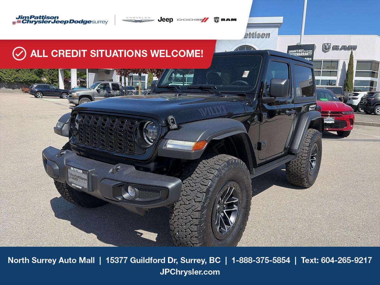 Jim Pattison Chrysler Jeep Dodge is ready to help you find your perfect vehicle. Our team of highly-experienced pros will provide you with the highest level of customer care and we are proud to offer online shopping from the comfort of your home with the new Pick, Price, Purchase Program. Browse our inventory online, create a personal account to track the vehicles you&rsquo;re interested in and the payment options that work best for you. Simple as that! And we will be here to answer all your questions. Visit our website, send us an email or give us a call today and let us get to work for you! -	Price includes freight & PDI, documentation fee ($895), dealer preparation fee ($495), A/C levy ($100), tire levy (up to $32.50), and VSA transaction levy ($10). Finance/lease placement fee ($595) if applicable, GST and PST are additional. Dealer-installed accessories are included, if applicable. Rebates applied after taxes. Rebates applied after taxes. D#30394