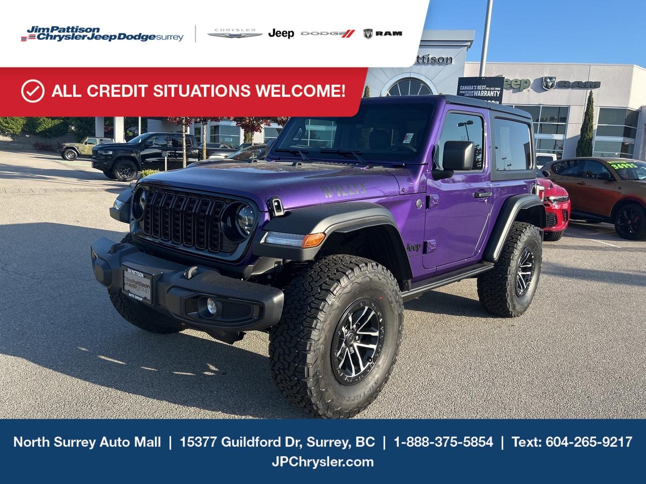 Jim Pattison Chrysler Jeep Dodge is ready to help you find your perfect vehicle. Our team of highly-experienced pros will provide you with the highest level of customer care and we are proud to offer online shopping from the comfort of your home with the new Pick, Price, Purchase Program. Browse our inventory online, create a personal account to track the vehicles you&rsquo;re interested in and the payment options that work best for you. Simple as that! And we will be here to answer all your questions. Visit our website, send us an email or give us a call today and let us get to work for you! -	Price includes freight & PDI, documentation fee ($895), dealer preparation fee ($495), A/C levy ($100), tire levy (up to $32.50), and VSA transaction levy ($10). Finance/lease placement fee ($595) if applicable, GST and PST are additional. Dealer-installed accessories are included, if applicable. Rebates applied after taxes. Rebates applied after taxes. D#30394