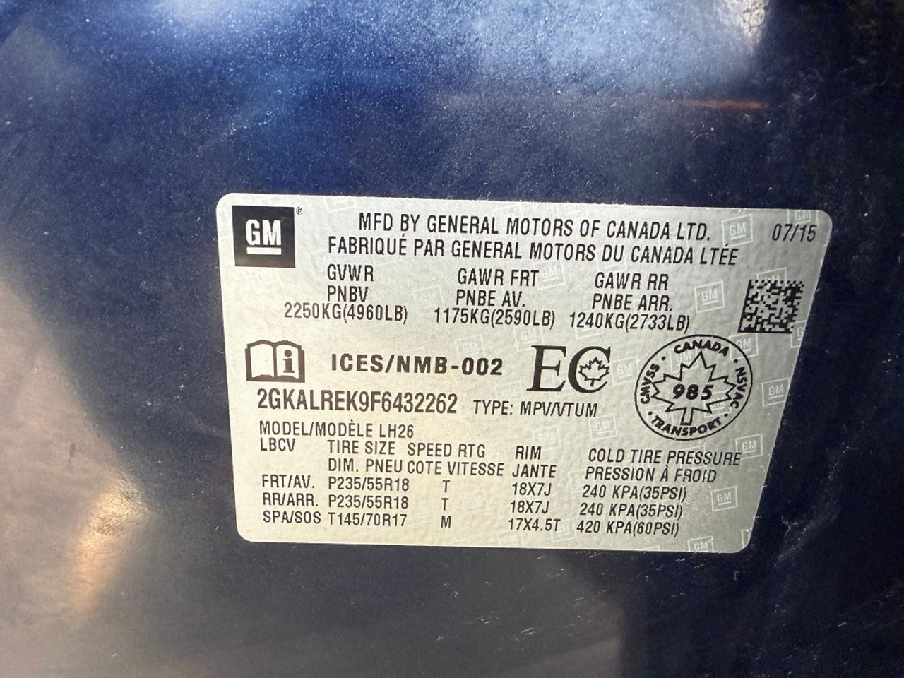 2015 GMC Terrain SL Front-wheel Drive Automatic Photo