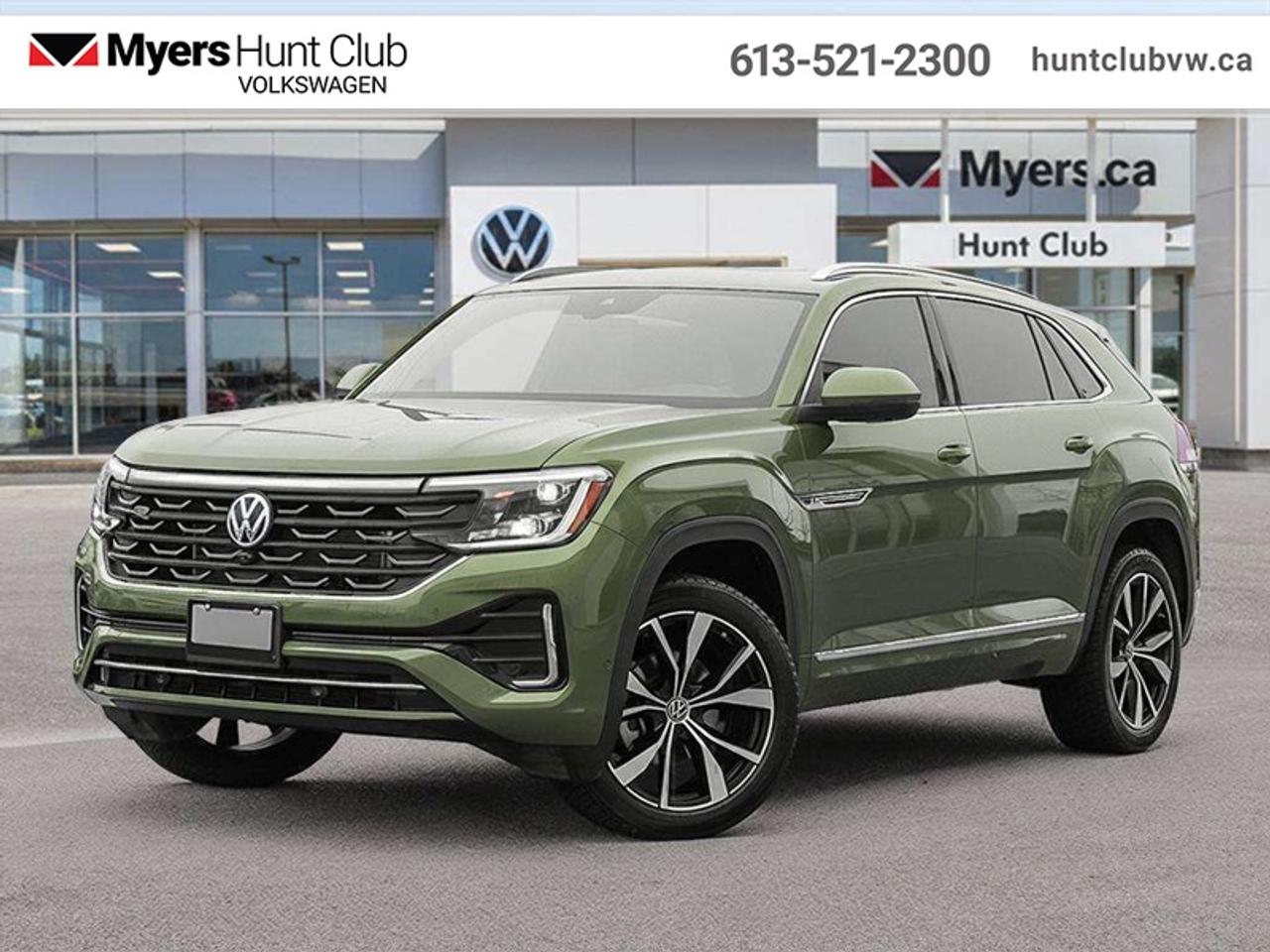 <b>Massaging Seats,  Sunroof,  Navigation,  360 Camera,  Leather Seats!</b><br> <br> The 2026 Volkswagen Atlas Cross Sport delivers the right mix of two-row comfort, bold SUV styling and practical capability in one refined package.<br> <br>From the outside, the Atlas Cross Sport showcases a bold two-row SUV silhouette, sculpted lines and a commanding stance that merge style with presence. Inside, the cabin offers premium materials, intuitive connectivity and comfortable seating designed with both driver and passengers in mind. With its thoughtful design, smart features and Volkswagens dedication to quality, the Atlas Cross Sport presents itself as a versatile and well-rounded choice in the midsize SUV segment.<br> <br>This Avocado Green Pearl SUV has an Automatic transmission and is powered by a 2.0L I4 16V GDI DOHC Turbo engine. Given that powerful motor it gets 12.0 L/100 km in the city and 9.2 L/100 km out on the highway according to Transport Canada. <br> <br> Our Atlas Cross Sports trim level is Execline. This trim rewards you with a panoramic sunroof, an aerial view camera system, and a 10-speaker harman/kardon audio system. Other standard features include ventilated and heated front seats with massage function, heated rear seats, leather upholstery, a heated steering wheel, adaptive cruise control, Car-Net 4G LTE, remote engine start, a power liftgate for rear cargo access, and a 12-inch infotainment screen with inbuilt navigation, Apple CarPlay and Android Auto. Safety features also include lane keep assist with lane departure warning, collision mitigation, blind spot alert, front and rear parking sensors, and forward collision mitigation. This vehicle has been upgraded with the following features: Massaging Seats, Sunroof, Navigation, 360 Camera, Leather Seats, Premium Audio, Cooled Seats.<br><br> <br>To apply right now for financing use this link: <a href=https://www.huntclubvw.ca/financing-request/ target=_blank>https://www.huntclubvw.ca/financing-request/</a><br> <br/>Cash Purchase Incentive Incentives expire 2026-08-31. See dealer for details. <br><br>At Myers Hunt Club Volkswagen, our focus is customers like you. Our dedicated service, parts, and sales team are here to make your automotive experience a special one. We are very proud of our achievements and awards over the last 25 years and are committed to providing the same great service to our present and future customers. If youre looking for a vehicle, Myers Hunt Club Volkswagen is your destination for new, used, and certified pre-owned Volkswagen vehicles as well as other makes and models. Whatever your needs, we can help you here at Myers Hunt Club Volkswagen. </br><br> Come by and check out our fleet of 40+ used cars and trucks and 130+ new cars and trucks for sale in Gloucester.  o~o