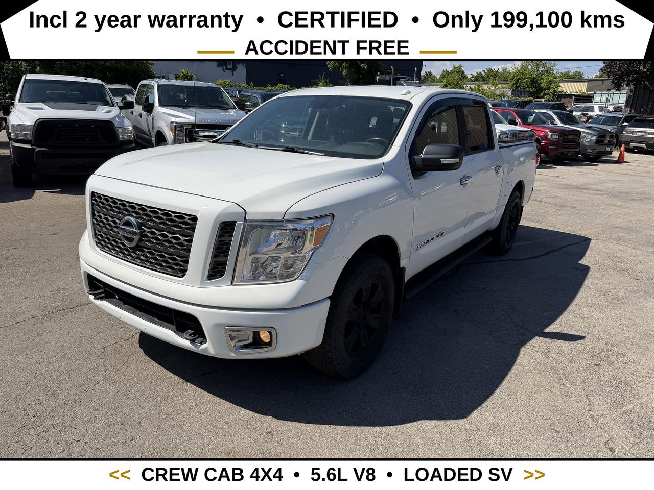 White 2018 Nissan Titan Pickup Truck Four-Wheel Drive Automatic
