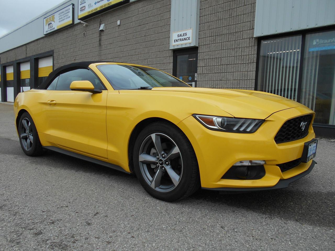 <p>Only 41,760 km, 2017 Ford Mustang Convertible, 3.7L V6 DOHC 24V, Automatic. Very Clean, No Accidents. Finished in Triple Yellow with Black Cloth Interior and Soft Top.</p><p>Ready for Fun in the Sun!</p>