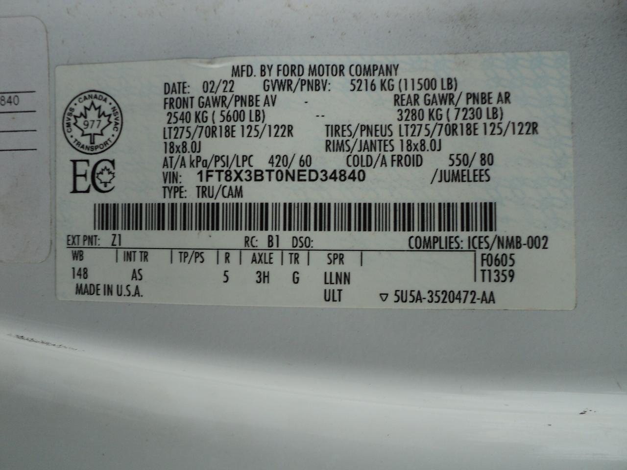 2022 Ford SUPER DUTY F-350 SRW XL SuperCab 4WD 6.7L8cylDiesel 6.75' Box BackUpCam Photo