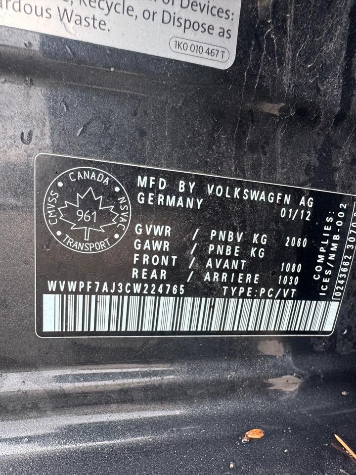 2012 Volkswagen Golf R BUILT MOTOR,ST COILS, EXHAUST, INTAKE, TTRS BRKS Photo