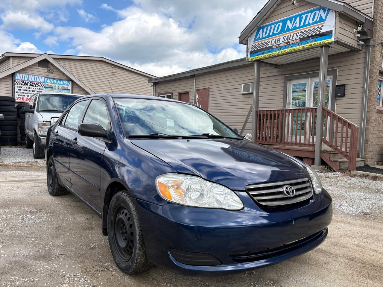 <p><strong>2005 Toyota Corolla SE  Safety Included | 1-Year Powertrain Warranty</strong></p><p>Reliable and fuel-efficient <strong>2004 Toyota Corolla SE</strong>, a practical and affordable choice for daily transportation.<span id=jodit-selection_marker_1773679876179_5268775576053096 data-jodit-selection_marker=start style=line-height: 0; display: none;></span></p><p>This vehicle comes <strong>Ontario safety certified and ready for the road</strong>, with a <strong>1-Year Powertrain Warranty included</strong>.</p><p> Safety certified<br> 1-Year Powertrain Warranty included<br> Fuel-efficient and reliable<br> Fully inspected and prepared</p><p><strong>Recent maintenance and preparation</strong></p><p>New brake pads and rotors installed all around<br>Fully inspected and safety ready</p><p><strong>Why this Corolla</strong></p><p>Excellent fuel economy<br>Simple and reliable drivetrain<br>Low cost of ownership and maintenance<br>Great option for students or first-time drivers<br>Practical and dependable everyday transportation</p><p><strong>Warranty</strong></p><p>1-Year Powertrain Warranty Included</p><p>Coverage includes major components such as:</p><p> Engine<br> Transmission<br> Differential</p><hr><p><strong>AUTO NATION CAR SALES & SERVICES</strong><br>9300 Tecumseh Rd. East, Windsor, ON N8R 1A2<br>Call or Text: 226-246-2429</p><p>Financing available (third-party lenders).<br>We accept Debit / Visa / Mastercard / AMEX.<br>All-in pricing (plus HST & licensing only).</p>