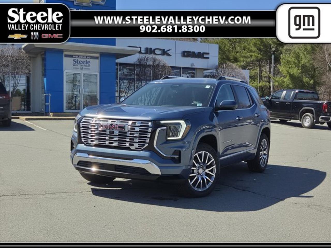 TRANSMISSION, 8-SPEED AUTOMATIC, ELECTRONICALLY-CONTROLLED WITH OVERDRIVE includes Driver Shift Control (STD), ENGINE, 1.5L TURBO DOHC 4-CYLINDER, SIDI, VVT (175 hp [131.3 kW] @ 5800 rpm, 203 lb-ft of torque [275.0 Nm] @ 2000 - 4000 rpm). (STD), DOWNPOUR METALLIC, DENALI PREFERRED EQUIPMENT GROUP includes standard equipment, 3 YEARS SIRIUSXM SiriusXM Extended Service subscription will stop at the end of the applicable subscription period unless you decide to continue service. Plan is non-transferable and non-refundable. Service subject to the SiriusXM Customer Agreement and Privacy Policy, visit siriusxm.ca/terms to see complete terms and how to cancel which includes online methods or calling 1-888-539-7474. Some services, content and features are subject to device capabilities, an active data connection enabled in the vehicle and location availability. All fees, content and features are subject to change. Content varies by subscription plan. SiriusXM and related logos are trademarks of Sirius XM Radio Inc. and its respective subsidiaries.), Wireless Phone Charging for portable devices (Included with (ZQ3) Convenience Package II.), Wireless Apple CarPlay/Wireless Android Auto, Wipers, Rainsense, Windows, express up/down driver and express down all passengers, Window, rear side, solar absorbing, privacy tinting. This GMC Terrain has a strong Turbocharged Gas I4 1.5L/-TBD- engine powering this Automatic transmission.*These Packages Will Make Your GMC Terrain AWD Denali The Envy of Your Friends *Wheels, 19 x 7.5 (48.3 cm x 19.1 cm) Midnight Silver, machined-face aluminum, Wheel, spare, 17 (43.2 cm) steel, Visors, driver and front passenger illuminated vanity mirrors covered, Vehicle health management provides advanced warning of vehicle issues, USB ports, 2, one type A and one type-C, data/charge, located in the front area of the centre console, USB ports, 2 type-C, located on back of centre console, charge-only, Universal Home Remote includes garage door opener, 3-channel programmable, Transmission, 8-speed automatic, electronically-controlled with overdrive includes Driver Shift Control, Trailer hitch, factory installed, Traffic Sign Recognition, Tires, 235/55R19, all-season blackwall, Tire, compact spare, T125/70R17, blackwall, Teen Driver a configurable feature that lets you activate customizable vehicle settings associated with a key fob, to help encourage safe driving behaviour. It can limit certain available vehicle features, and it prevents certain safety systems from being turned off. An in-vehicle report card gives you information on driving habits and helps you to continue to coach your new driver, Tail lamps, upper, animated walk-up and departure lighting, Suspension, front, MacPherson strut and rear 4-link (Premium suspension.), Sunroof, power, Panoramic sunroof with sunshade, Sunglass storage, overhead, Steering wheel, sport-style, Steering wheel, heated, Speedometer, kilometres / miles.* Stop By Today *Come in for a quick visit at Steele Valley Chevrolet Buick GMC Cadillac, 9184 Commercial Street, New Minas, NS, NS B4N3V9 to claim your GMC Terrain!*Disclaimer*Please verify all information with a Steele Valley representative.