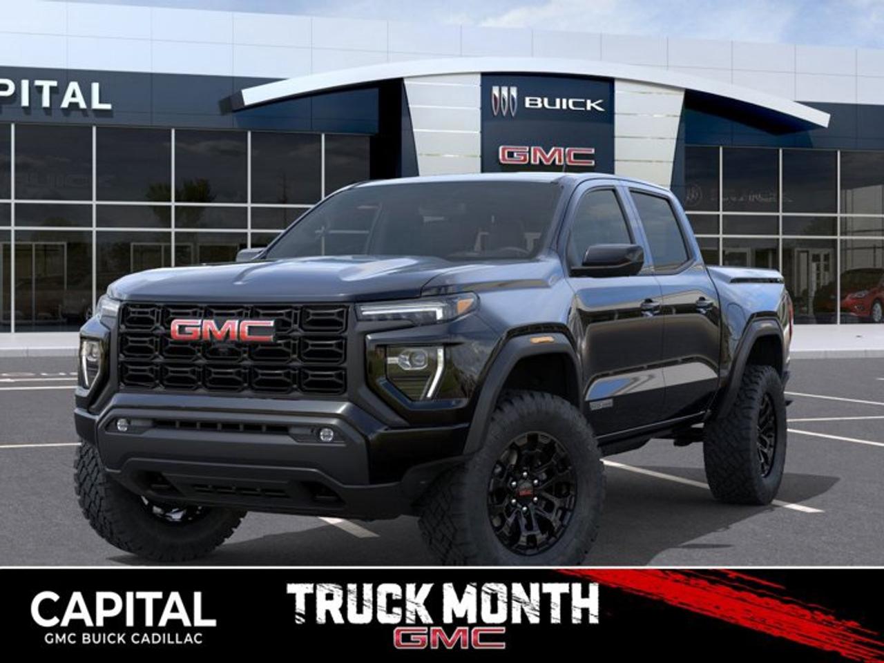 This 2026 GMC Canyon in Onyx Black is equipped with 4WD and Turbocharged Gas I4 2.7L/ engine.The GMC Canyon might be midsize, but its fully premium. Designed for easy access, an available easy lift and lower tailgate allows for smooth operation, while an integrated corner-step rear bumper provides efficient access to the truck bed and your cargo. Its the little things that set the Canyon apart, like its LED-signature front lighting, chrome grille surrounds and chrome mirror caps and door handles. The Canyon is takes premium comfort to a new level with features such as available soft-touch instrument panel and available heated driver and front passenger seats. The interior is also engineered to give you and your passengers an exceptional level of quiet, from noise-reducing innovations to triple door seals. This truck offers an engine lineup that delivers power and efficiency. This baby has 308 horsepower and can tow up to 3493 KG (7700 LB.). Intelligent control features, including traction control, trailer sway and hill descent control, available automatic rear locking differential, brake rotors and integrated trailer brake controller and diesel exhaust brake, to help you stay confidently in command no matter what you may be hauling or trailering. The Canyon provides intelligently placed controls and driver-centric features to keep you in touch, in charge and connected on the road, from available built-in Wi-Fi, an infotainment system with navigation and a rear-vision camera, to power outlets, rear seat reminders and access to the myGMC app. Youll also find state-of-the-art safety to help enhance your awareness of the road and surrounding vehicles, such as available forward collision alert, and more.Check out this vehicles pictures, features, options and specs, and let us know if you have any questions. Helping find the perfect vehicle FOR YOU is our only priority.P.S...Sometimes texting is easier. Text (or call) 306-801-9090 for fast answers at your fingertips!Dealer License #914248Disclaimer: All prices are plus taxes & fees. See dealer for Details. Dealer Permit # 914248 See dealer for Details.