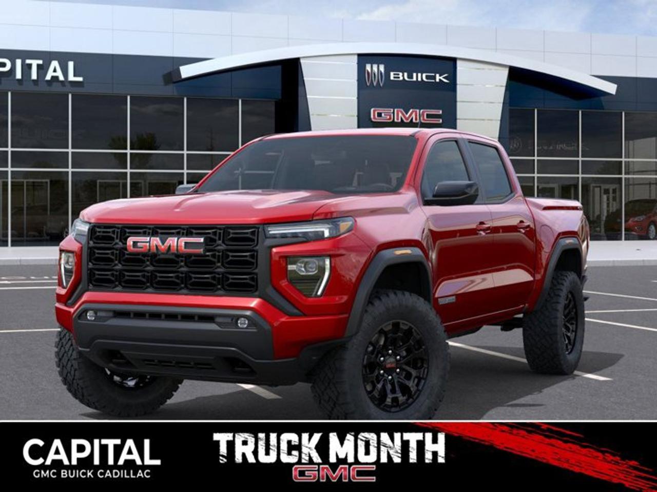 This 2026 GMC Canyon in Volcanic Red Tintcoat is equipped with 4WD and Turbocharged Gas I4 2.7L/ engine.The GMC Canyon might be midsize, but its fully premium. Designed for easy access, an available easy lift and lower tailgate allows for smooth operation, while an integrated corner-step rear bumper provides efficient access to the truck bed and your cargo. Its the little things that set the Canyon apart, like its LED-signature front lighting, chrome grille surrounds and chrome mirror caps and door handles. The Canyon is takes premium comfort to a new level with features such as available soft-touch instrument panel and available heated driver and front passenger seats. The interior is also engineered to give you and your passengers an exceptional level of quiet, from noise-reducing innovations to triple door seals. This truck offers an engine lineup that delivers power and efficiency. This baby has 308 horsepower and can tow up to 3493 KG (7700 LB.). Intelligent control features, including traction control, trailer sway and hill descent control, available automatic rear locking differential, brake rotors and integrated trailer brake controller and diesel exhaust brake, to help you stay confidently in command no matter what you may be hauling or trailering. The Canyon provides intelligently placed controls and driver-centric features to keep you in touch, in charge and connected on the road, from available built-in Wi-Fi, an infotainment system with navigation and a rear-vision camera, to power outlets, rear seat reminders and access to the myGMC app. Youll also find state-of-the-art safety to help enhance your awareness of the road and surrounding vehicles, such as available forward collision alert, and more.Check out this vehicles pictures, features, options and specs, and let us know if you have any questions. Helping find the perfect vehicle FOR YOU is our only priority.P.S...Sometimes texting is easier. Text (or call) 306-801-9090 for fast answers at your fingertips!Dealer License #914248Disclaimer: All prices are plus taxes & fees. See dealer for Details. Dealer Permit # 914248 See dealer for Details.