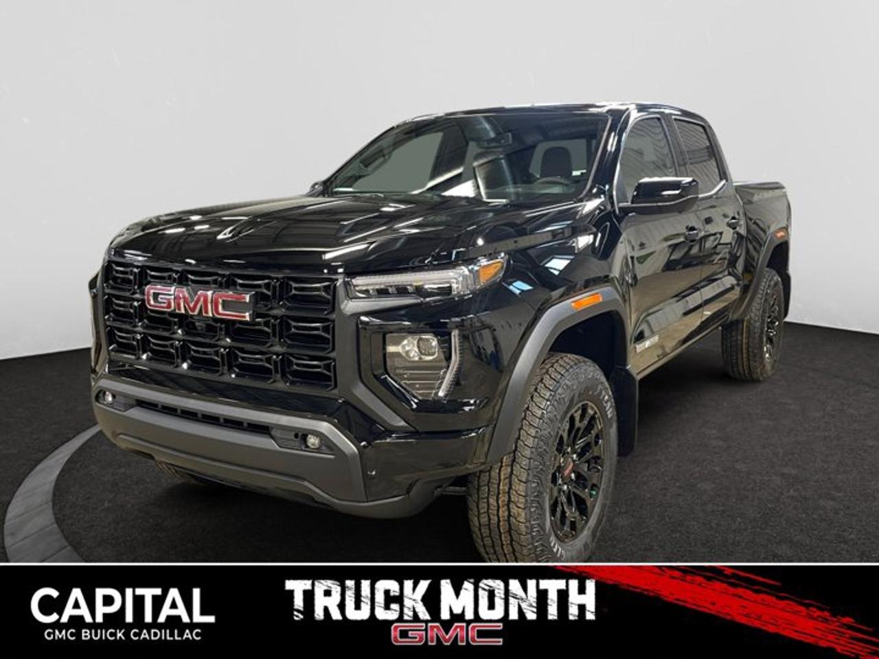 This 2026 GMC Canyon in Onyx Black is equipped with 4WD and Turbocharged Gas I4 2.7L/ engine.The GMC Canyon might be midsize, but its fully premium. Designed for easy access, an available easy lift and lower tailgate allows for smooth operation, while an integrated corner-step rear bumper provides efficient access to the truck bed and your cargo. Its the little things that set the Canyon apart, like its LED-signature front lighting, chrome grille surrounds and chrome mirror caps and door handles. The Canyon is takes premium comfort to a new level with features such as available soft-touch instrument panel and available heated driver and front passenger seats. The interior is also engineered to give you and your passengers an exceptional level of quiet, from noise-reducing innovations to triple door seals. This truck offers an engine lineup that delivers power and efficiency. This baby has 308 horsepower and can tow up to 3493 KG (7700 LB.). Intelligent control features, including traction control, trailer sway and hill descent control, available automatic rear locking differential, brake rotors and integrated trailer brake controller and diesel exhaust brake, to help you stay confidently in command no matter what you may be hauling or trailering. The Canyon provides intelligently placed controls and driver-centric features to keep you in touch, in charge and connected on the road, from available built-in Wi-Fi, an infotainment system with navigation and a rear-vision camera, to power outlets, rear seat reminders and access to the myGMC app. Youll also find state-of-the-art safety to help enhance your awareness of the road and surrounding vehicles, such as available forward collision alert, and more.Check out this vehicles pictures, features, options and specs, and let us know if you have any questions. Helping find the perfect vehicle FOR YOU is our only priority.P.S...Sometimes texting is easier. Text (or call) 306-801-9090 for fast answers at your fingertips!Dealer License #914248Disclaimer: All prices are plus taxes & fees. See dealer for Details. Dealer Permit # 914248 See dealer for Details.