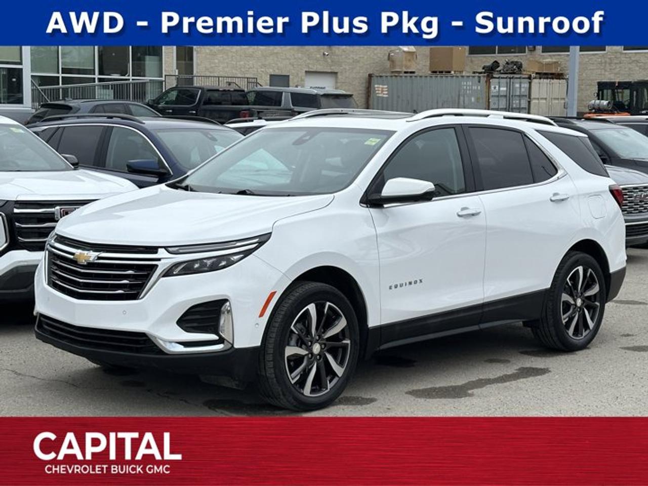 Recent Arrival! CARFAX Canada One Owner CARFAX Canada No Reported AccidentsAsk for the Internet Department for more information or book your test drive today! Call 403-256-4960 for fast answers at your fingertips! Disclaimer: All prices are plus taxes. See dealer for details. AMVIC Licensed Dealer # B2020028.2022 Equinox 6-Speed Automatic Electronic with Overdrive AWD Equinox Premier, AWD, Leather, 8-Way Power Front Passenger Seat Adjuster, Adaptive Cruise Control, All-Weather Floor Liners (LPO), Automatic Front & Rear Parking Assist, Bose Premium 7-Speaker Audio System Feature, Confidence & Convenience II Package, Driver Confidence III Package, Driver Convenience II Package, Floor Liner Package (LPO), HD Surround Vision, Heated front seats, Heated Rear Outboard Seating Positions, Infotainment II Package, Integrated Cargo Liner (LPO), Power Liftgate, Power Sunroof, Premier Plus Package, Radio: Chevrolet Infotainment 3 Plus System w/Navi, Ventilated Driver Seat, Ventilated Front Passenger Seat, Wheels: 19 Aluminum (LPO).