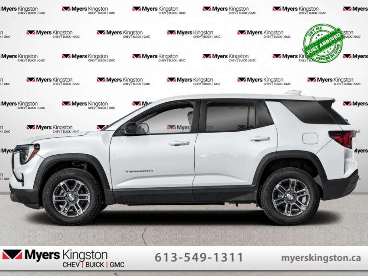 <b>Heated Seats,  Heated Steering Wheel,  Remote Start,  Adaptive Cruise Control,  Lane Keep Assist!</b><br> <br> Iconic GMC styling paired with remarkable reliability make this 2026 Terrain an ideal option in the crossover SUV segment. This 2026 GMC Terrain is fresh on our lot in Kingston. <br> <br>From endless details that drastically improve this SUVs usability, to striking style and amazing capability, this 2026 Terrain is exactly what you expect from a GMC SUV. The interior has a clean design, with upscale materials like soft-touch surfaces and premium trim. You cant go wrong with this SUV for all your family hauling needs. This SUV has 19,430 km. Its White in colour. It has an Automatic transmission and is powered by a 175HP 1.5L 4 Cylinder Engine. <br> <br> Our Terrains trim level is Elevation AWD. This trim blends comfort, advanced technology, and comprehensive safety features. The Driver Convenience Package adds remote start, heated front seats, a heated steering wheel, illuminated vanity mirrors, and express-up/down driver windows, while a 15 Premium Infotainment System with Google Built-In, wireless Apple CarPlay/Android Auto, 5G connectivity, SiriusXM with 360L, and a Wi-Fi hotspot keep passengers connected and entertained. Premium cloth bucket seats, adaptive cruise control, multiple USB ports, keyless start, rear air vents, active noise cancellation, Enhanced Automatic Emergency Braking, Blind Zone Steering Assist, Lane Keep Assist, Rear Cross Traffic Braking, Teen Driver mode, HD Rear Vision Camera, and OnStar services provide a secure and convenient driving experience. This vehicle has been upgraded with the following features: Heated Seats, Heated Steering Wheel, Remote Start, Adaptive Cruise Control, Lane Keep Assist, Park Assist.<br> <br>To apply right now for financing use this link: <a href=https://www.taylorautomall.com/finance/apply-for-financing/ target=_blank>https://www.taylorautomall.com/finance/apply-for-financing/</a><br><br> <br/><br> Buy this vehicle now for the lowest bi-weekly payment of <b>$261.21</b> with $0 down for 96 months @ 8.99% APR O.A.C. ( Plus applicable taxes -  Plus applicable fees   ).  See dealer for details. <br> <br>For more information, please call any of our knowledgeable used vehicle staff at (613) 549-1311!<br><br> Come by and check out our fleet of 30+ used cars and trucks and 200+ new cars and trucks for sale in Kingston.  o~o