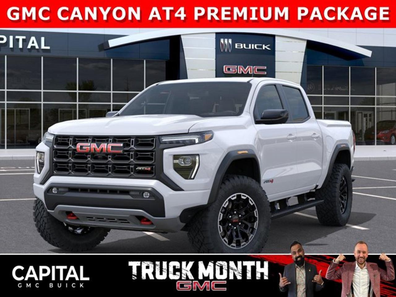 Check out this amazing 2026 GMC FULLY LOADED Canyon AT4... Fully equipped with options like Heated and Cooled Leather Seats, Massive 6.3 Heads-up Display, AT4 Premium Package and Technology Plus Package, BLACK ASSIST STEPS, Adaptive Cruise Control, 360 CAM, MultiStow Tailgate, Spray-in Liner, Parking Assist Sensors, Remote Start, Heated Steering, Trailer Package w/ Brake Controller, Blind Zone Steering Assist, Off-Road 2 Inch Factory Lift, and so much more! CALL NOWAsk for the Internet Department for more information or book your test drive today! Text 825-445-0521 for fast answers at your fingertips!AMVIC Licensed Dealer - Licence Number B1044900Disclaimer: All prices are plus taxes and include all cash credits and loyalties. See dealer for details. AMVIC Licensed Dealer # B1044900