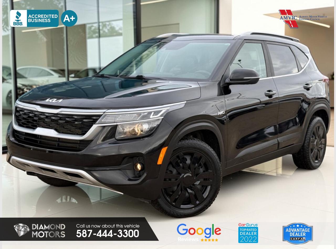 LIMITED TIME at Diamond Motors <br/> Drive away with a FREE 1-Year Warranty + low payments included at Listed Price. T&Cs Apply. <br/> <br/> <br/> 2.0L 4 CYLINDER, NO ACCIDENTS, BLUETOOTH, LEATHER, HEATED STEERING WHEEL, HEATED SEATS, REMOTE STARTER, SUNROOF, KEYLESS ENTRY, WIRELESS APPLE CARPLAY, WIRELESS ANDROID AUTO, AWD, CRUISE CONTROL, HEATED MIRROR, BACKUP CAMERA AND MANY MORE!!! <br/> <br/> <br/> Now Available: 2022 Kia Seltos EX AWD Black has 143,207 KM on it. 2L 4 Cylinder Engine engine, All-Wheel Drive, Automatic transmission, 5 Seater passengers, on special price for $19,500.00. <br/> <br/> <br/> Book your appointment today for Test Drive. We offer contactless Test drives & Virtual Walkarounds. Stock Number: 261012 <br/> Disclosure: This vehicle was previously registered in BC. Vehicle has passed all required inspections in Alberta. <br/> At Diamond Motors, we are dedicated to providing you with an outstanding car-buying experience, offering quality pre-owned vehicles at prices that fit your budget. Our transparent and honest approach means you can expect straightforward guidance without any high-pressure sales tactics. We believe in building lasting relationships with our customers by offering personalized service tailored to your needs. From the moment you step onto our lot, our team is here to support you every step of the way, ensuring you leave confident in your decision. Trust, integrity, and customer satisfaction are the foundation of everything we do. <br/> <br/> <br/> Why Choose Diamond Motors?<br/> <br/> Certified Pre-Owned Vehicles <br/> Family Owned & Operated <br/> 100+ Vehicles in Stock <br/> Finance & Extended Warranty Available <br/> Transparent Pricing <br/> Inspection & Carfax Provided <br/> No-Pressure Buying Experience <br/> Full Disclosure Guaranteed <br/> Top Google Rated Dealership <br/> Trade-Ins Welcome <br/> AMVIC Licensed & BBB Accredited <br/> CarGurus Top-Rated Dealer (2022 & 2024) <br/> <br/> <br/> Phone to schedule an appointment @ 587-444-3300 or simply browse our inventory online www.diamondmotors.ca or come and see us at our location at <br/> 3403 93 street NW, Edmonton, T6E 6A4 <br/> <br/> <br/> To view the rest of our inventory: <br/> www.diamondmotors.ca/inventory <br/> <br/> <br/> This dealership provides all required disclosures in accordance with AMVIC regulations. A completed Mechanical Fitness Assessment and its associated inspection work order will be supplied with every vehicle. A Carfax (or equivalent) vehicle history report will also be provided, including available information on previous damage, accident history, stolen or salvage status, and jurisdictional records. <br/> Customers are encouraged to review all vehicle features, options, and equipment for accuracy prior to purchase. <br/>
