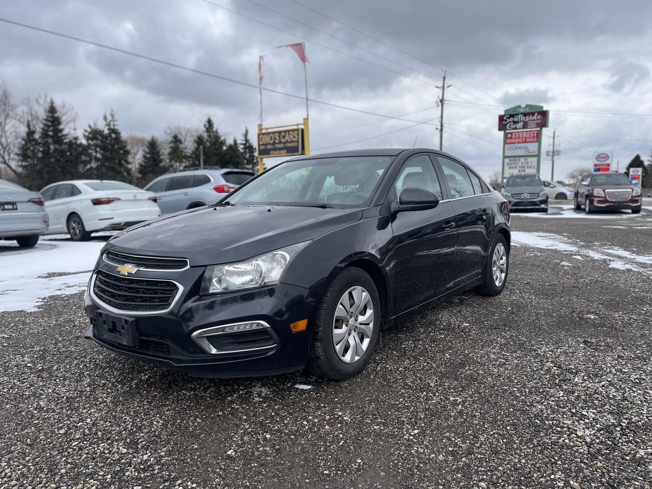 <p>*CERTIFIED,</p><p>We finance</p><p>Contact us for pre approval,</p><p>DINOS CARS</p><p>-Safety certification included in the price ( UNLESS SPECIFIED OTHERWISE ie. AS IS VEHICLES)</p><p>-IF YOU CANT COME TO US WELL DRIVE TO YOU ( WITHIN A REASONABLE DISTANCE TO VIEW) DELIVERY ALSO AVAILABLE</p><p>-Certified Quality Pre owned Vehicles</p><p>-Carfax history report available for every vehicle</p><p>-Licensing and tax are extra</p><p>-Open by Appointment Call or text(519)697-3866</p><p>-4016 Dundas St E, London, ON N5V 5C6</p><p>Looking for a reliable and stylish sedan? Look no further than this sleek, black 2015 Chevrolet Cruze 1LT, available now at Dinos Cars! This Cruze offers a comfortable and practical driving experience, perfect for daily commutes or weekend getaways. With its classic black exterior and matching black interior, this sedan is sure to turn heads while providing a smooth and enjoyable ride. It has been well-maintained and is ready to hit the road with 143,906 km on the odometer.</p><p>This 2015 Cruze 1LT is equipped with an automatic transmission and front-wheel drive, ensuring a confident and controlled driving experience in various road conditions. The four-door sedan body style provides easy access for passengers and ample space for cargo, making it a versatile choice for individuals and families alike.</p><p>Here are five features youll love:</p><ul><li><strong>Fuel Efficiency:</strong> Enjoy great gas mileage, saving you money at the pump.</li><li><strong>Automatic Transmission:</strong> Experience effortless driving with smooth gear changes.</li><li><strong>Spacious Interior:</strong> Comfortable seating for passengers and plenty of room for cargo.</li><li><strong>Stylish Design:</strong> The classic black exterior and interior create a timeless aesthetic.</li><li><strong>Reliable Performance:</strong> A proven model known for its dependability.</li></ul><p><strong><em>Powered by AutoIntelligence&trade;</em></strong> Vehicle information has been generated using artificial intelligence and is provided for informational purposes only. While efforts are made to ensure accuracy, please confirm all details directly with the dealer.</p>