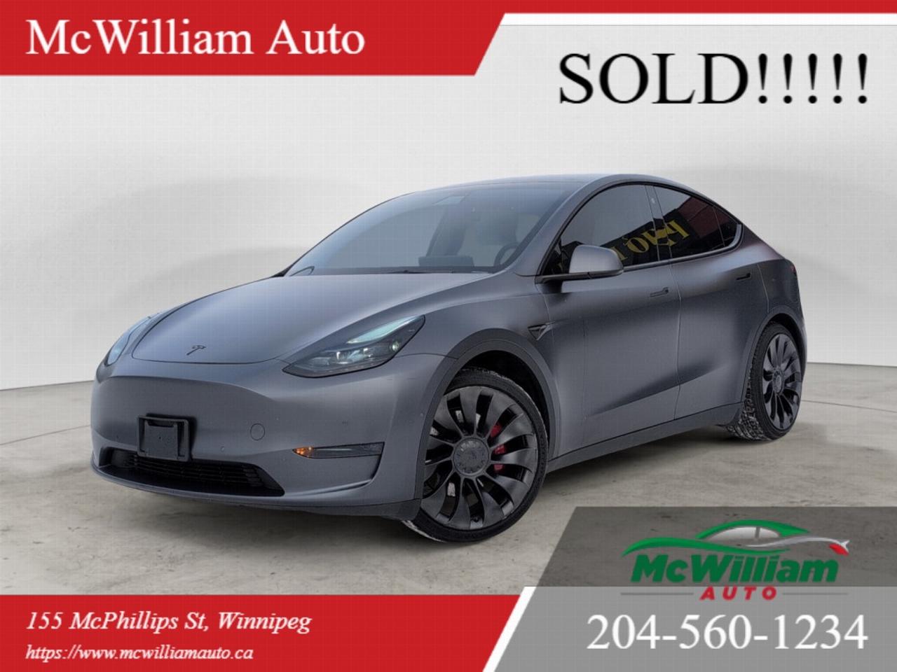 Used 2022 Tesla Model Y !!!SOLD!!! Performance AWD | AutoPilot | Premium Audio | for sale in Winnipeg, MB