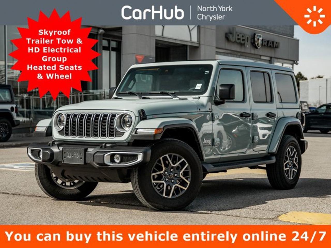 <p>Only 12,339 Kilometers! This Jeep Wrangler delivers a Regular Unleaded V-6 3.6 L/220 engine powering this Automatic transmission. WHEELS: 18 X 7.5 MACHINE PAINTED GREY (STD), TRANSMISSION: 8-SPEED TORQUEFLITE AUTO (STD), TRANSMISSION: 8-SPEED TORQUEFLITE AUTO.</p><p>This Jeep Wrangler Features the Following Options <br />QUICK ORDER PACKAGE 24G SAHARA -inc: Engine: 3.6L Pentastar VVT V6 w/ESS, Transmission: 8-Speed TorqueFlite Auto , TRAILER TOW & HD ELECTRICAL GROUP -inc: Class II Hitch Receiver, 4- and 7-Pin Wiring Harness, 4 Auxiliary Switches, TIRES: P255/70R18 ALL-SEASON (STD), SKY 1-TOUCH POWER TOP -inc: Removable Rear Glass Quarter Panels, Rear Glass Quarter Panel Storage Bag, SIDE STEPS W/DIAMOND-PLATE PATTERN, ENGINE: 3.6L PENTASTAR VVT V6 W/ESS -inc: Engine Oil Cooler (STD), EARL, BLACK, CLOTH LOW-BACK BUCKET SEATS, Wireless Phone Connectivity, Window Grid Antenna.</p><p>Drive Happy with CarHub</p><p>*** All-inclusive, upfront prices -- no haggling, negotiations, pressure, or games</p><p>*** Purchase or lease a vehicle and receive a $1000 CarHub Rewards card for service.</p><p>*** Purchase this vehicle fully online on CarHub websites</p><p> </p><p>Transparency Statement<br />Online prices and payments are for finance purchases -- please note there is a $850 finance/lease fee. Cash purchases for used vehicles have a $2,350 surcharge (the finance price + $2,350), however cash purchases for new vehicles only have tax and licensing extra -- no surcharge. NEW vehicles priced at over $100,000 including add-ons or accessories are subject to the additional federal luxury tax. While every effort is taken to avoid errors, technical or human error can occur, so please confirm vehicle features, options, materials, and other specs with your CarHub representative. This can easily be done by calling us or by visiting us at the dealership. CarHub used vehicles come standard with 1 key. If we receive more than one key from the previous owner, we include them with the vehicle. Additional keys may be purchased at the time of sale. Ask your Product Advisor for more details. Payments are only estimates derived from a standard term/rate on approved credit. Terms, rates and payments may vary. Prices, rates and payments are subject to change without notice. Please see our website for more details.</p>