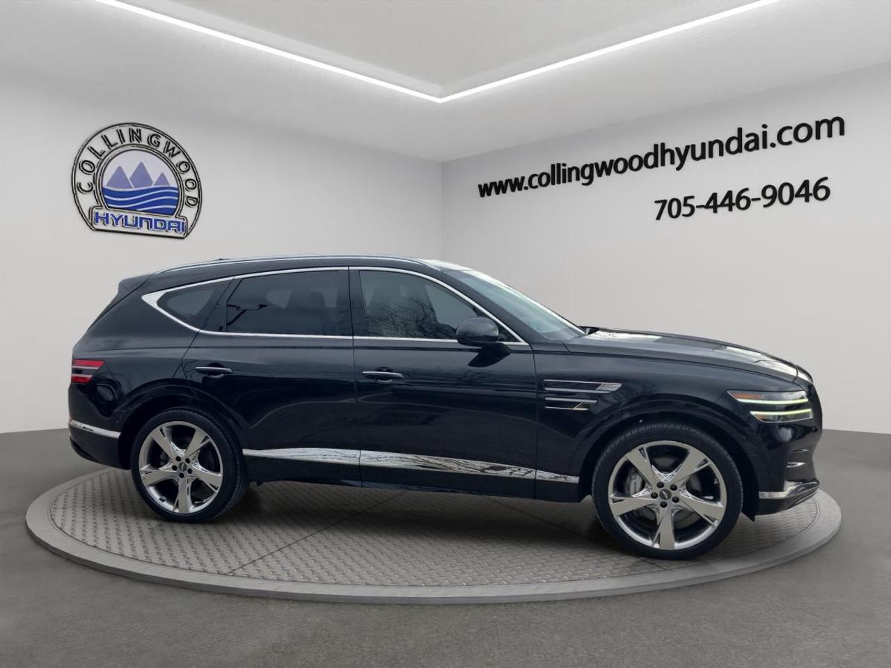 This used 2021 Genesis GV80 3.5t Prestige brings premium comfort, confident power, and elegant design to every drive in Collingwood. Finished in Black and showing 87,741 km, this SUV pairs a 3.5L twin-turbo V6 with an 8-Speed Automatic transmission and all-wheel drive for smooth, capable performance year-round.

The 2021 Genesis GV80 3.5t Prestige was the first SUV from Genesis, and it made a strong impression with refined road manners, advanced engineering, and a quiet cabin. Its twin-turbocharged power delivery feels effortless, while the upscale layout and thoughtful details create a rewarding experience for both driver and passengers.

FEATURES OF THE GV80 3.5t Prestige
»» Twin-turbo V6 delivers strong smooth acceleration
»» All-wheel drive adds year-round confidence
»» Eight-speed automatic supports refined cruising
»» Black exterior gives a bold presence

ADVANCED SAFETY FEATURES
»» Traction control supports slippery road stability
»» All-wheel drive improves all-weather confidence
»» Strong body structure enhances occupant protection
»» Advanced braking control helps steady handling

PERFORMANCE AND EFFICIENCY
»» 3.5L twin-turbo V6 delivers quick response
»» 8-Speed Automatic shifts smoothly and efficiently
»» All-wheel drive boosts grip in winter
»» DOHC D-CVVT design supports refined performance

COMFORT AND CONVENIENCE
»» Spacious SUV cabin suits family travel
»» Premium ride quality feels calm daily
»» Four-door access makes entry very easy
»» Quiet highway manners reduce long-trip fatigue

TECHNONOLGY AND CONNECTIVITY
»» Clear driver displays support easy monitoring
»» Modern cabin layout keeps controls accessible
»» Automatic transmission programming feels intuitive daily
»» Well-integrated systems support simple operation

CARGO SPACE
»» Rear cargo area handles daily gear
»» SUV shape helps load larger items
»» Flexible interior suits errands and trips
»» Wide opening improves loading convenience

AWARDS & RECOGNITIONS
»» Top Safety Pick Plus, Insurance Institute for Highway Safety, 2021
»» Utility Vehicle of Texas, Texas Auto Writers Association, 2021

WHAT OTHER OWNERS LIKE
»» Smooth twin-turbo power feels effortless
»» Quiet ride adds luxury on highways
»» Cabin comfort makes trips more relaxing
»» Confident winter traction inspires driver assurance

At Collingwood Hyundai, this 2021 Genesis GV80 3.5t Prestige stands out as a premium used SUV with real presence and proven capability. The Black finish adds timeless appeal, and the all-wheel drive system is a smart match for changing Ontario road conditions through every season.

If you want a luxury SUV that feels composed, powerful, and practical, this used 2021 Genesis GV80 3.5t Prestige deserves a close look. Its strong V6 engine, refined automatic transmission, and versatile utility make it an excellent fit for commuting, weekend travel, and everyday family life.

This 2021 Genesis GV80 3.5t Prestiges VIN is: KMUHCESC9MU034187.<p> this SUV pairs a 3.5L twin-turbo V6 with an 8-Speed Automatic transmission and all-wheel drive for smooth</p>
<p> while the upscale layout and thoughtful details create a rewarding experience for both driver and passengers.

FEATURES OF THE GV80 3.5t Prestige
»» Twin-turbo V6 delivers strong smooth acceleration
»» All-wheel drive adds year-round confidence
»» Eight-speed automatic supports refined cruising
»» Black exterior gives a bold presence

ADVANCED SAFETY FEATURES
»» Traction control supports slippery road stability
»» All-wheel drive improves all-weather confidence
»» Strong body structure enhances occupant protection
»» Advanced braking control helps steady handling

PERFORMANCE AND EFFICIENCY
»» 3.5L twin-turbo V6 delivers quick response
»» 8-Speed Automatic shifts smoothly and efficiently
»» All-wheel drive boosts grip in winter
»» DOHC D-CVVT design supports refined performance

COMFORT AND CONVENIENCE
»» Spacious SUV cabin suits family travel
»» Premium ride quality feels calm daily
»» Four-door access makes entry very easy
»» Quiet highway manners reduce long-trip fatigue

TECHNONOLGY AND CONNECTIVITY
»» Clear driver displays support easy monitoring
»» Modern cabin layout keeps controls accessible
»» Automatic transmission programming feels intuitive daily
»» Well-integrated systems support simple operation

CARGO SPACE
»» Rear cargo area handles daily gear
»» SUV shape helps load larger items
»» Flexible interior suits errands and trips
»» Wide opening improves loading convenience

AWARDS & RECOGNITIONS
»» Top Safety Pick Plus</p>
<p> 2021

WHAT OTHER OWNERS LIKE
»» Smooth twin-turbo power feels effortless
»» Quiet ride adds luxury on highways
»» Cabin comfort makes trips more relaxing
»» Confident winter traction inspires driver assurance

At Collingwood Hyundai</p>
<p> this 2021 Genesis GV80 3.5t Prestige stands out as a premium used SUV with real presence and proven capability. The Black finish adds timeless appeal</p>
<p> and the all-wheel drive system is a smart match for changing Ontario road conditions through every season.

If you want a luxury SUV that feels composed</p>