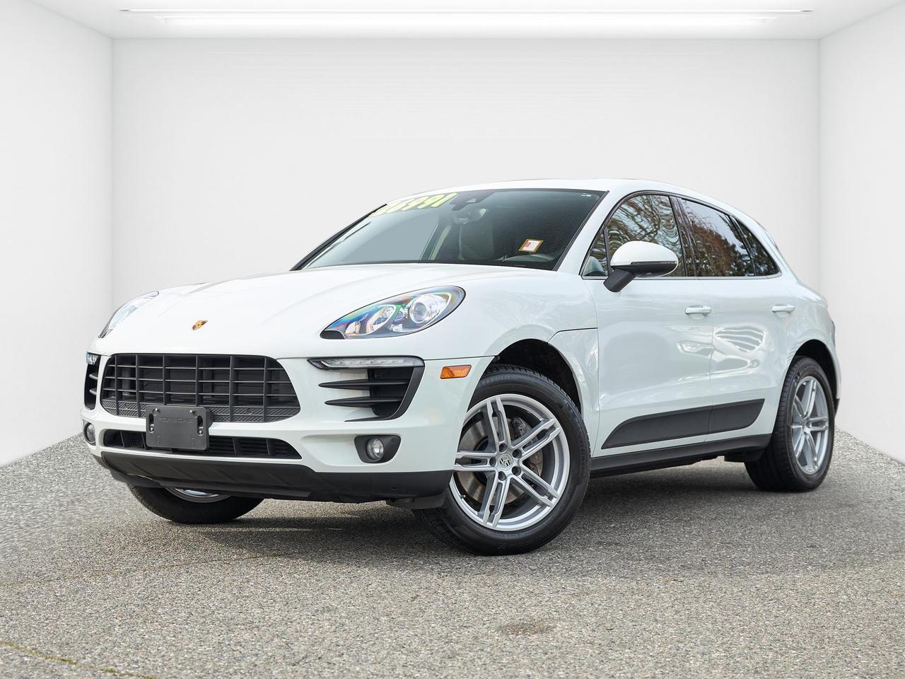 Leather & Suede Interior | Panoramic Sunroof | Heated Steering Wheel | Navigation | AWD | Rearview Camera | Dual-Zone Climate Control<br /><br />2017 Porsche Macan AWD<br /><br />This 2017 Porsche Macan AWD in White is now available at White Rock Hyundai, offering a refined blend of luxury, performance, and everyday versatility in a premium compact SUV. Powered by a 2.0L turbocharged engine paired with Porsches 7-speed PDK automatic transmission, this Macan delivers a smooth yet responsive driving experience with confident all-wheel drive capability for roads around White Rock, Surrey, and the Lower Mainland. With an odometer reading nearly 24,000 km below market average, this is a standout opportunity for those seeking low-kilometre luxury.<br /><br />Inside, this Macan features a premium grey leather and suede interior, complemented by a panoramic sunroof, heated seats and heated steering wheel for added comfort. It comes well-equipped with navigation, Bluetooth connectivity, a rearview camera, and dual-zone automatic climate control, along with selectable drive modes including sport and off-road. This vehicle also includes service records and two sets of wheels and tires, adding extra value and peace of mind. If you're searching for a used Porsche Macan for sale in White Rock, this low km AWD model is a compelling luxury SUV choice.<br /><br />Why Buy From White Rock Hyundai?<br />* 7x Hyundai President's Award of Merit Winner<br />* 3x Consumer Choice Award for Business Excellence<br />* AutoTrader Dealer of the Year<br /><br />M-Promise Certified Pre-Owned ($995 value) includes:<br />* 30-day / 2,000 km Exchange Program<br />* 3-day / 300 km Money Back Guarantee<br />* Comprehensive 144-Point Mechanical Inspection<br />* Full Synthetic Oil Change<br />* BC Verified CARFAX<br />* Minimum 6 Month Powertrain Warranty<br /><br />Buy with confidence at White Rock Hyundai. Our vehicles are priced competitively based on market demand, condition, and kilometres to give our customers a transparent and hassle-free buying experience.<br /><br />Visit White Rock Hyundai today to test drive this 2017 Porsche Macan. We proudly serve drivers in White Rock, South Surrey, Surrey, Delta, Langley, and Vancouver with quality pre-owned vehicles and a professional, no-pressure experience.<br /><br />* JD Power Canada Automotive Performance, Execution and Layout (APEAL) Study, Initial Quality Study (IQS) * JD Power Canada Automotive Performance, Execution and Layout (APEAL) Study, Initial Quality Study (IQS), Vehicle Dependability Study (VDS) * autoTRADER Top Picks Top Luxury Compact SUV<br /><br />Reviews:<br />* Owners tend to appreciate Macan's all-weather performance attributes, the elegant and understated cabin design, unique exterior styling, and solid all-around performance and luxury value on most models. The V6 power plants are highly rated for smoothness, output, and even fuel efficiency. The PDK transmission is a favourite as well, especially when driven hard. Ample onboard storage and cargo space help round out the package. Source: autoTRADER.ca<br /><br />Contact our team today to confirm availability, explore financing options, and reserve this vehicle.<br /><br />* All vehicle purchases are subject to a $799 administration fee. Dealer #31129.<br />Awards: