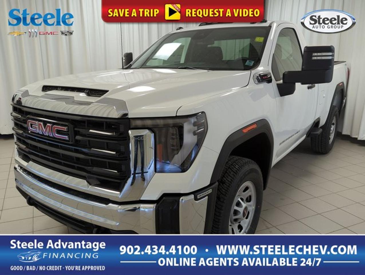 Take on demanding jobs with confidence in this 2026 GMC Sierra 3500 PRO, available now at Steele Chevrolet Buick GMC in Dartmouth. Finished in White with a Black interior, this heavy-duty regular cab truck pairs a proven 6.6-litre Gas V8 engine with an automatic transmission and four-wheel drive for strong capability in tough Canadian conditions.Built for serious work, this 2026 GMC Sierra 3500 PRO features a practical 2-door layout and dual rear wheels for added stability when carrying heavy loads or managing challenging tasks. Its clean, professional appearance suits business use, fleet needs, and personal hauling alike. This truck focuses on core strength, durability, and everyday function without unnecessary distraction.TRUCK FEATURESDual rear wheels boost loaded stabilityFour-wheel drive for added tractionHeavy-duty build for tough jobsitesGas V8 power for strong haulingADVANCED SAFETY FEATURESAuto-dimming rearview mirror reduces glareHigh driving position aids visibilityDual rear wheels add confidenceFour-wheel drive supports steady tractionPERFORMANCE AND EFFICIENCY6.6-litre Gas V8 delivers strengthAutomatic transmission supports smooth operationFour-wheel drive handles rough conditionsBuilt for demanding heavy-duty tasksCOMFORT AND CONVENIENCERegular cab layout keeps access simplePower outlet supports worksite equipmentBlack interior offers practical styleTwo-door design suits daily tasksTECHNOLOGY AND CONNECTIVITYPower outlet adds useful cabin functionClear controls support easy operationAuto-dimming mirror improves night drivingDriver-focused layout feels straightforwardCARGO SPACEPickup bed supports jobsite haulingDual rear wheels aid load controlHeavy-duty design suits work gearBuilt to handle serious equipmentWHAT OTHER OWNERS LIKEStrong V8 power for hard workStable feel from dual rear wheelsUseful four-wheel drive capabilitySimple setup for daily useFor drivers who need real truck capability, this 2026 GMC Sierra 3500 PRO delivers the essentials that matter most. The 6.6-litre Gas V8 is well suited to heavy-duty use, while the automatic transmission helps keep operation smooth and predictable whether you are moving through town, heading to a site, or travelling on rural roads.The four-wheel drive system adds valuable traction for snow, gravel, mud, and changing road conditions around Nova Scotia. Combined with dual rear wheels, this setup gives the truck a planted and capable feel when the job gets bigger. It is a smart choice for contractors, tradespeople, farmers, and commercial users who need a truck that is ready to work.Inside, the cabin keeps things straightforward and functional. The Black interior presents a clean, professional look, and the power outlet adds useful flexibility for charging tools or powering small equipment on the go. The auto-dimming rearview mirror also helps reduce glare from following traffic during early starts or late finishes.This GMC heavy-duty pickup is designed for buyers who value strength, simplicity, and purpose-built performance. Its White exterior gives it a crisp appearance that looks right at home on a worksite or in a company fleet. If you need a truck that puts capability first, this Sierra 3500 PRO is ready for the task.This 2026 GMC Sierra 3500 PROs VIN is: 1GT3USE70TF241903.