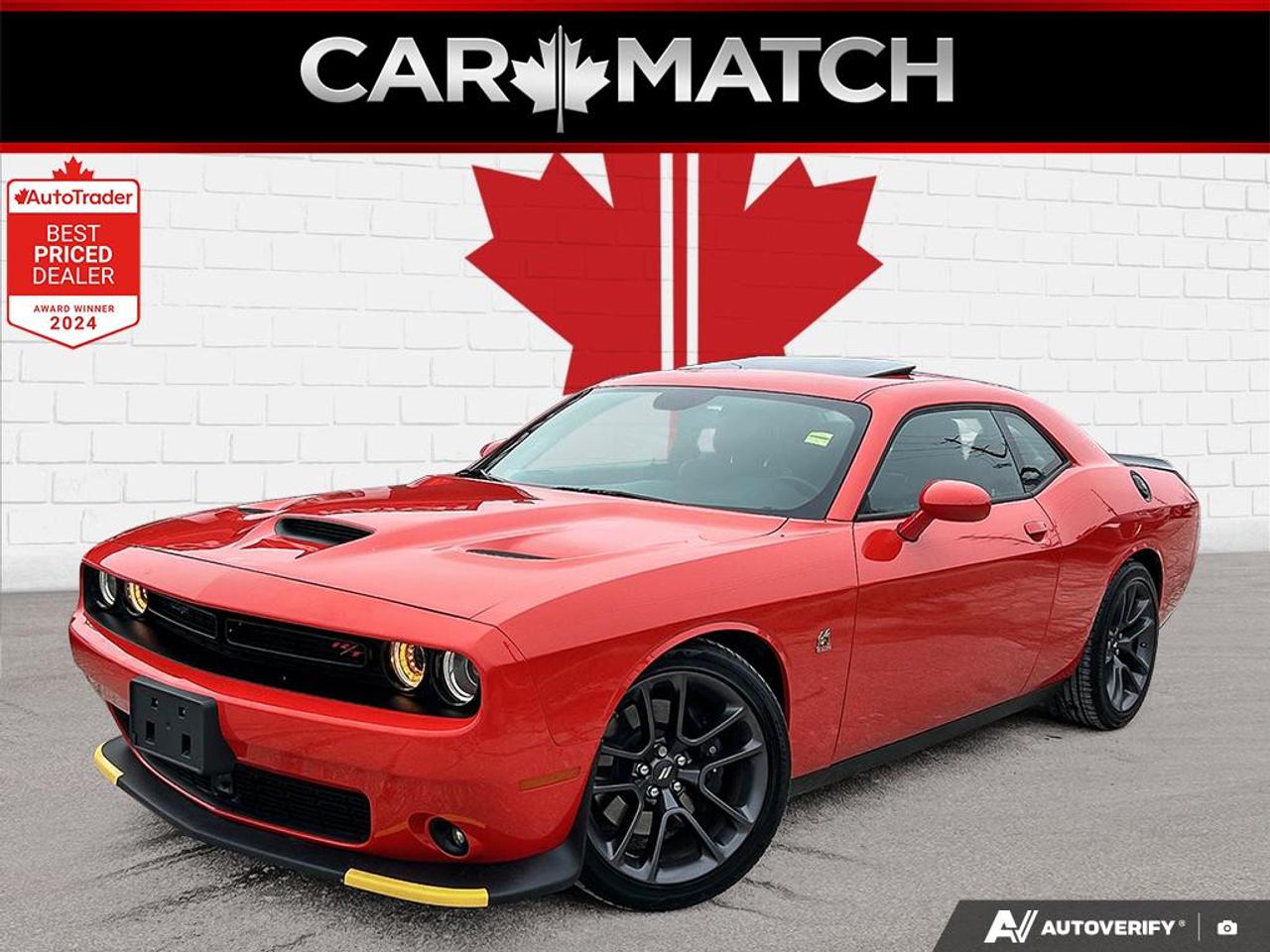 <p>R/T SCATPACK *** NO ACCIDENTS *** 6.4L V8 *** LOW KMS *** CAR SMELLS NEW AND DRIVES LIKE A NEW CAR ** NAVIGATION *** HEATED AND COOLING SEATS *** HEATED STEERING WHEEL *** PREMIUM ALPINE SOUND SYSTEM *** BLUETOOTH *** CRUISE CONTROL *** POWER SEAT WITH MEMORY *** VEHICLE COMES CERTIFIED *** NO HIDDEN FEES *** WE DEAL WITH ALL THE MAJOR BANKS JUST LIKE THE FRANCHISE DEALERS *** WORTH THE DRIVE TO CAMBRIDGE ****<br>cash price $68995<br><br>HOURS : MONDAY TO THURSDAY 11 AM TO 7 PM FRIDAY 11 AM TO 6 PM SATURDAY 10 AM TO 5 PM<br><br><br>ADDRESS : 6 JAFFRAY ST CAMBRIDGE ONTARIO</p>