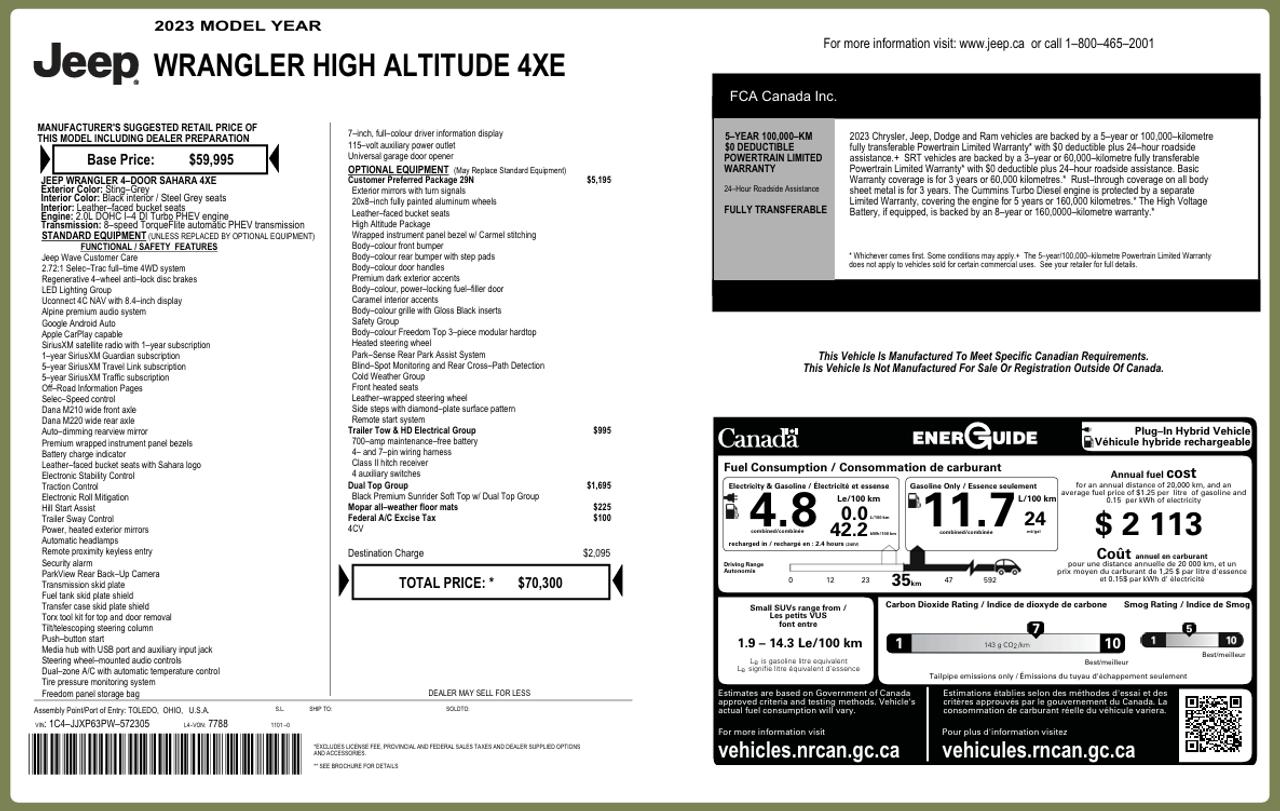 2023 Jeep Wrangler High Altitude 4XE One Owner | Hard & Soft Top Incl Photo4