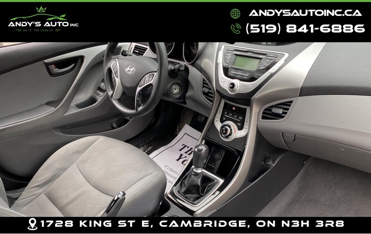 2012 Hyundai Elantra GLS | MANUAL | ONE OWNER | ICE COLD A/C | CERTIFIE Photo