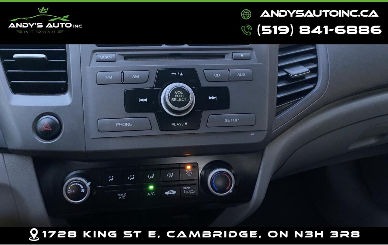 2012 Honda Civic LX ! MANUAL ! A/C ! CERTIFIED Photo