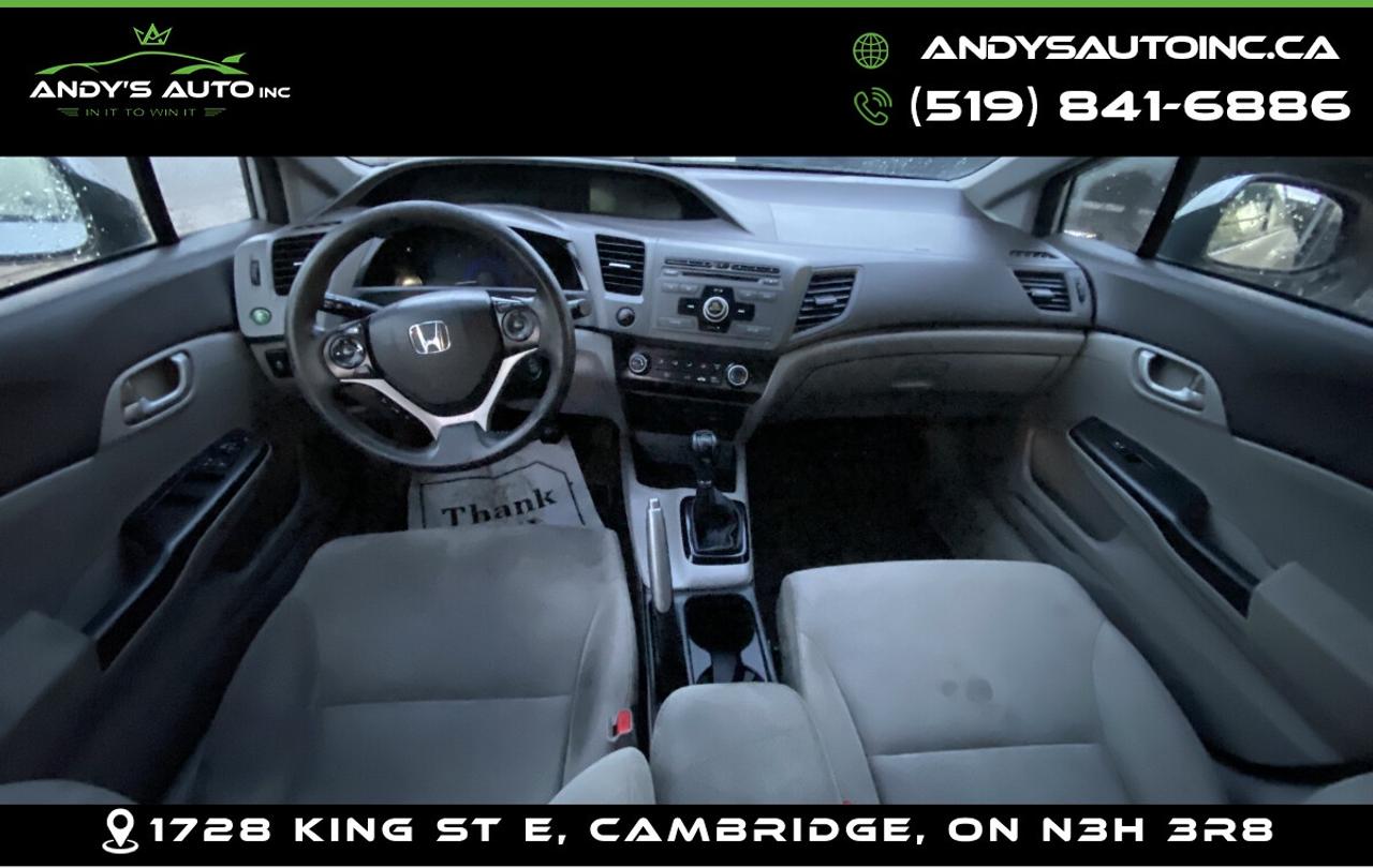 2012 Honda Civic LX ! MANUAL ! A/C ! CERTIFIED Photo