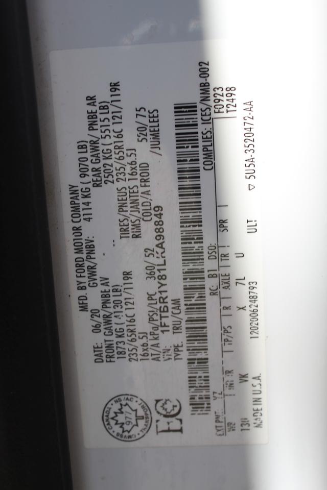 2020 Ford Transit 250 Van 130" Leatherette B.Cam Divider Air Compr. Photo