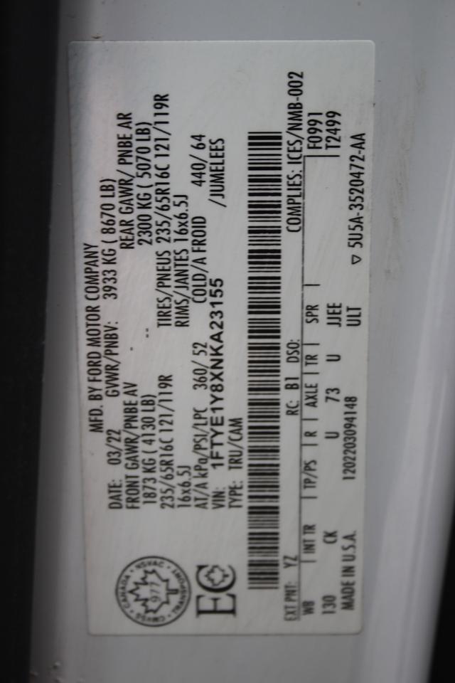 2022 Ford Transit T150 Van 130" Divider/Shelving Photo