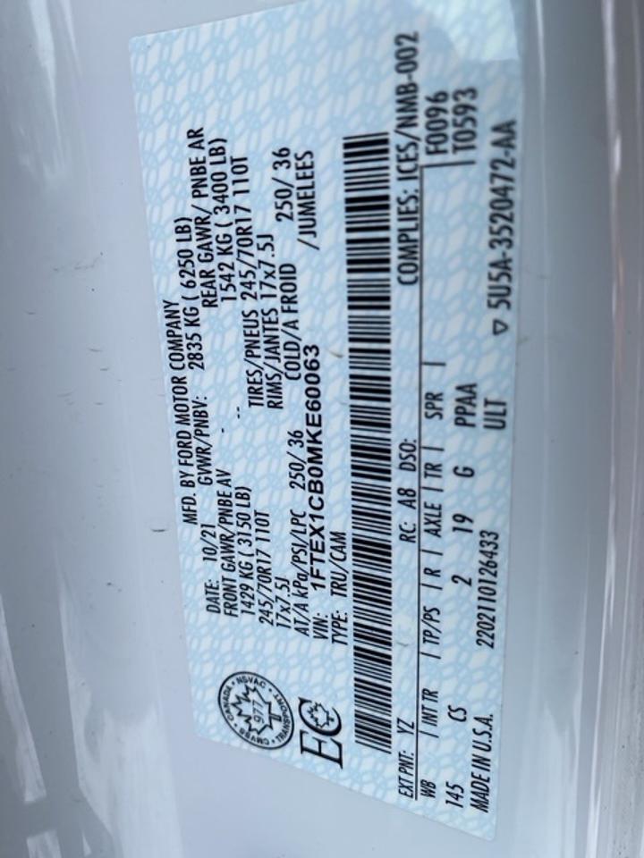 2021 Ford F-150 XL EXTENDED CAB STD 2WD SUPERCAB Photo