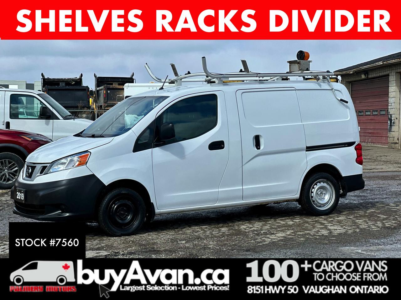 2019 Nissan NV Cargo NV200 SV + Divider Shelves Racks Photo