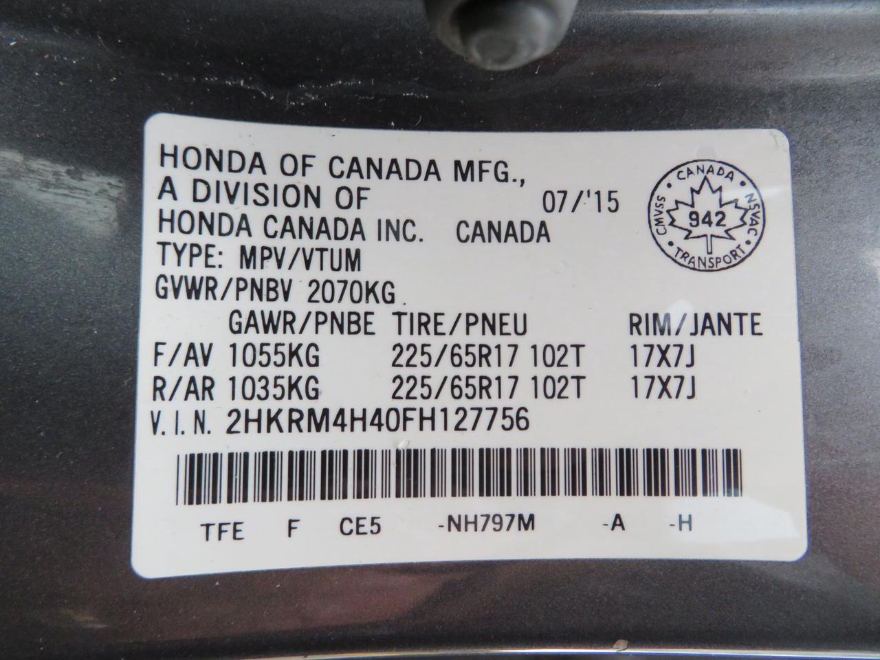 2015 Honda CR-V Awd 5dr Se Photo