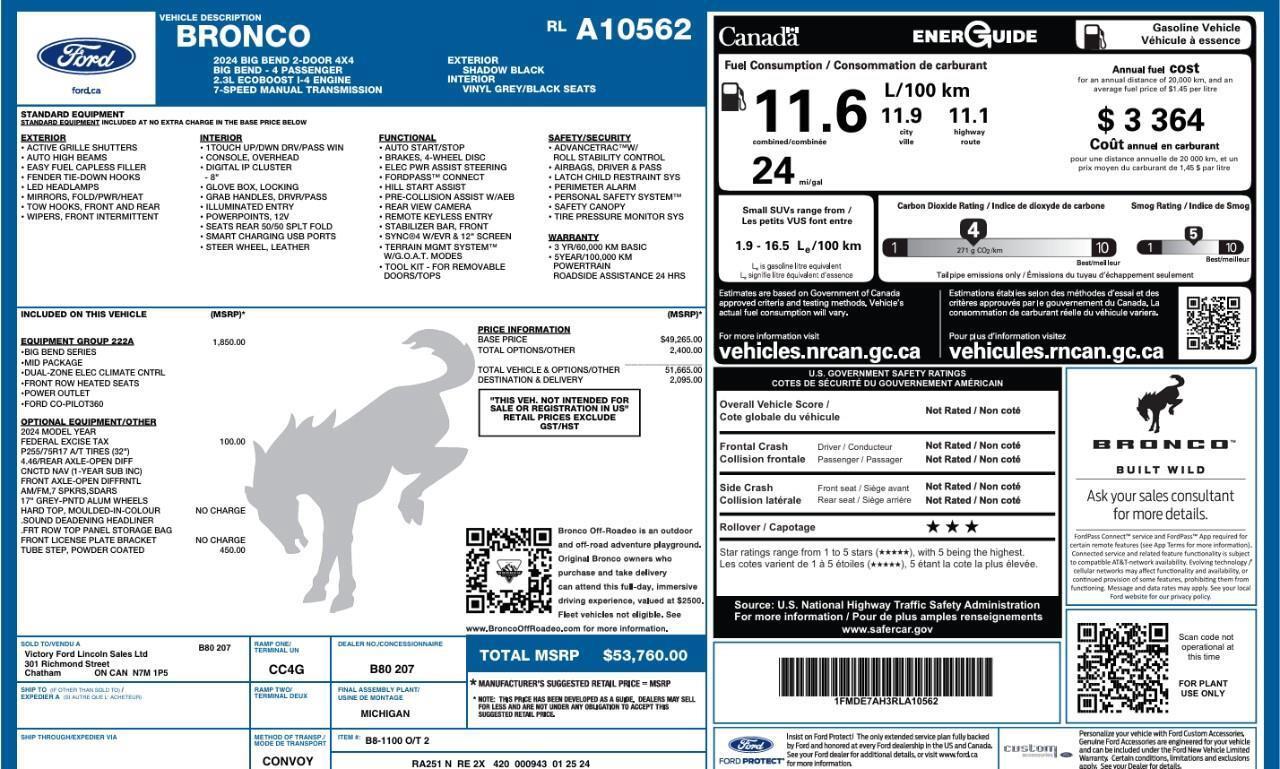 2024 Ford Bronco Big Bend Big Bend Mid Package   Manual Photo