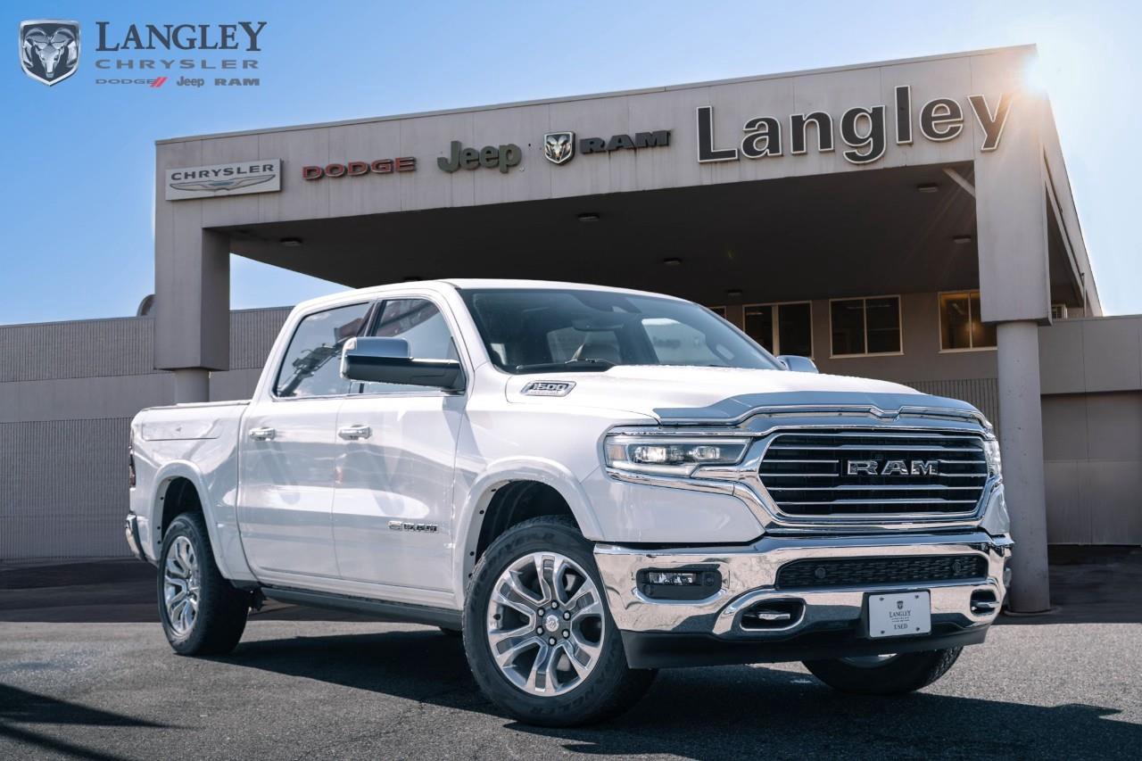<p><strong>2019 RAM 1500 Laramie Longhorn 4x4 Crew Cab 5'7" Box</strong></p><p>Redesigned for 2019, the Laramie Longhorn blends high-end Southwestern luxury with the debut of the DT-generations advanced technology and improved towing capabilities.</p><ul><li><p><strong>Engine</strong>: 5.7L HEMI® VVT V8 with MDS (395 hp, 410 lb-ft torque) or available eTorque Mild Hybrid (adds up to 130 lb-ft launch torque)</p></li><li><p><strong>Drivetrain</strong>: 4x4 with 8-speed automatic transmission</p></li><li><p><strong>Max Towing</strong>: Up to 5,144 kg (11,340 lbs) when properly equipped</p></li><li><p><strong>Fuel Economy</strong>: 16.1 L/100 km City / 11.0 L/100 km Highway</p></li><li><p><strong>Technology</strong>: 12-inch Uconnect® 4C NAV vertical touchscreen with split-screen capability, Apple CarPlay/Android Auto, and 19-speaker Harman Kardon® audio</p></li><li><p><strong>Interior</strong>: Premium leather-wrapped dashboard, authentic barn-wood accents, heated/ventilated front and rear seats, and reclining rear seats</p></li><li><p><strong>Key Features</strong>: 20-inch polished aluminum wheels with gold inserts, power-deployable running boards, spray-in bedliner, and LED projector headlamps with Adaptive Front-lighting</p></li></ul><p>Come book a test drive at Langley Chrysler, conveniently located in Langley, British Columbia.</p><p></p>

<p>*All prices plus applicable taxes, applicable environmental recovery charges, documentation of $599 and full tank of fuel surcharge of $76 if a full tank is chosen. <br />Other protection items available that are not included in the above price:<br />Tire & Rim Protection and Key fob insurance starting from $599<br />Service contracts (extended warranties) for coverage up to 7 years and 200,000 kms starting from $599<br />Custom vehicle accessory packages, mudflaps and deflectors, tire and rim packages, lift kits, exhaust kits and tonneau covers, canopies and much more that can be added to your payment at time of purchase<br />Undercoating, rust modules, and full protection packages starting from $199<br />Financing Fee of $500 when applicable<br />Flexible life, disability and critical illness insurances to protect portions of or the entire length of vehicle loan</p>