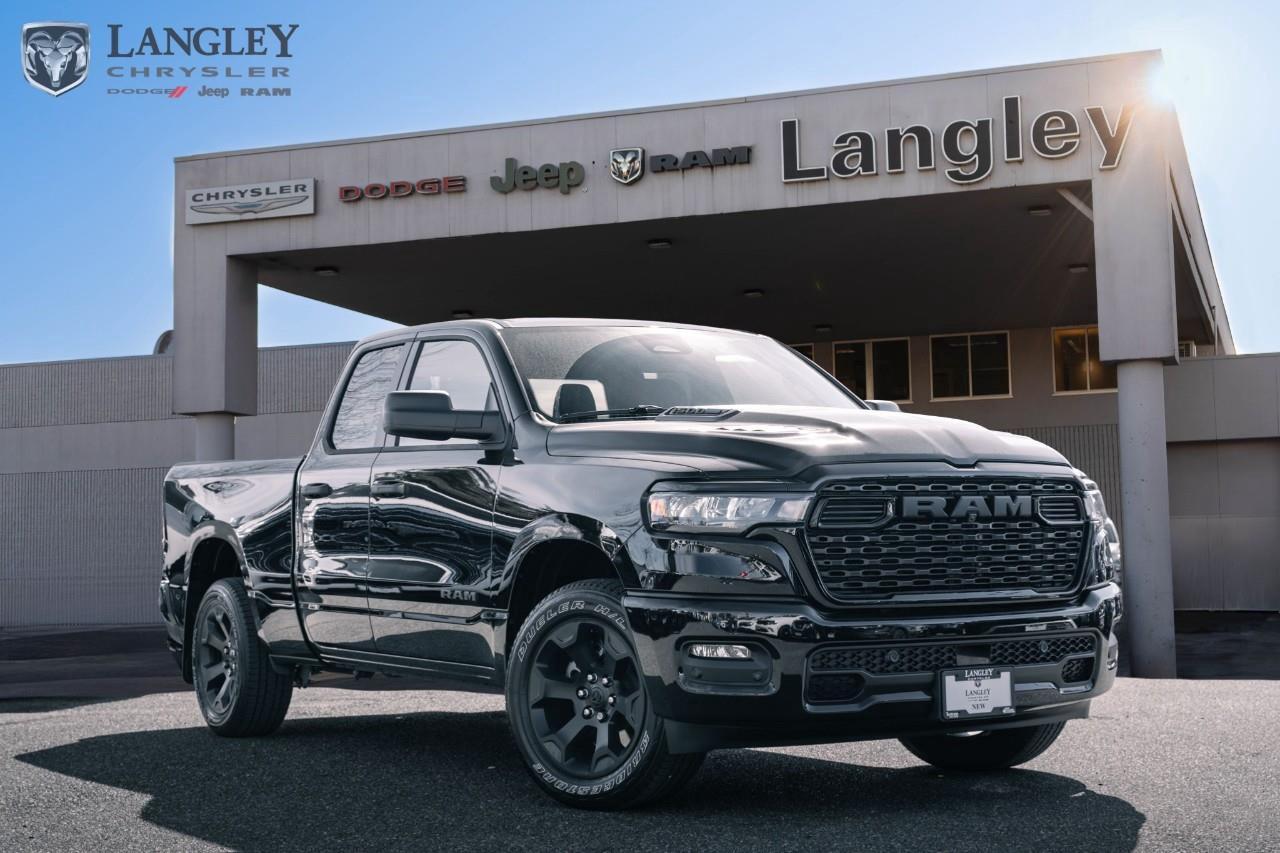 <p><strong>2026 RAM 1500 Express 4x4 Quad Cab 6'4" Box</strong></p><p>The 2026 RAM 1500 Express is an efficient, sport-styled workhorse featuring a monochromatic exterior and a proven V6 powertrain. This Quad Cab configuration offers a longer 6'4" bed for maximum utility while maintaining a bold, custom look with its signature body-colour accents.</p><p></p><ul><li><p><strong>Engine</strong>: 3.6L Pentastar V6 with eTorque (305 hp, 269 lb-ft torque)</p><p></p></li><li><p><strong>Drivetrain</strong>: 4x4 with 8-speed automatic transmission and 3.21 rear axle ratio</p><p></p></li><li><p><strong>Efficiency</strong>: 12.1 L/100 km City / 9.7 L/100 km Highway</p><p></p></li><li><p><strong>Max Towing</strong>: Up to 3,679 kg (8,110 lbs) when properly equipped</p><p></p></li><li><p><strong>Technology</strong>: Uconnect® 5 with 8.4-inch touchscreen and 7-inch digital cluster display</p><p></p></li><li><p><strong>Key Features</strong>: 20-inch black aluminum wheels, body-colour bumpers, and front LED fog lamps</p><p></p></li></ul><p>Come book a test drive at Langley Chrysler, conveniently located in Langley, British Columbia.</p>*All new vehicle purchases are plus the PDI accessory installs and any price increases provided by the manufacturer. For trucks the accessories will include wheel locks, spray-in liners, and mud flaps. For all other vehicles, wheel locks are standard, other equipment may apply. Confirm with the dealer.

<p>*All prices are net of all manufacturer incentives and/or rebates and are subject to change by the manufacturer without notice. All prices plus applicable taxes, applicable environmental recovery charges, documentation of $599 and full tank of fuel surcharge of $76 if a full tank is chosen.<br />Other items available that are not included in the above price:<br />Tire & Rim Protection and Key fob insurance starting from $599<br />Service contracts (extended warranties) for up to 7 years and 200,000 kms starting from $599<br />Custom vehicle accessory packages, mudflaps and deflectors, tire and rim packages, lift kits, exhaust kits and tonneau covers, canopies and much more that can be added to your payment at time of purchase<br />Undercoating, rust modules, and full protection packages starting from $199<br />Flexible life, disability and critical illness insurances to protect portions of or the entire length of vehicle loan?im?im<br />Financing Fee of $500 when applicable<br />Prices shown are determined using the largest available rebates and incentives and may not qualify for special APR finance offers. See dealer for details. This is a limited time offer.</p>