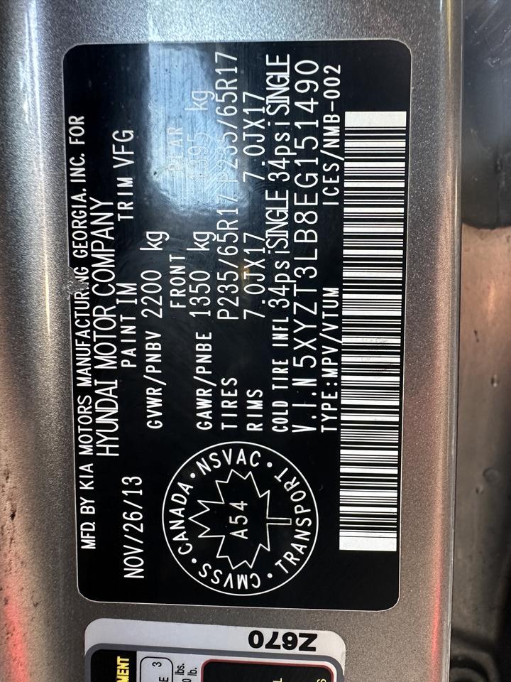 2014 Hyundai Santa Fe Sport ONLY 59KMS, NO ACCIDENTS, CERTIFIED Photo