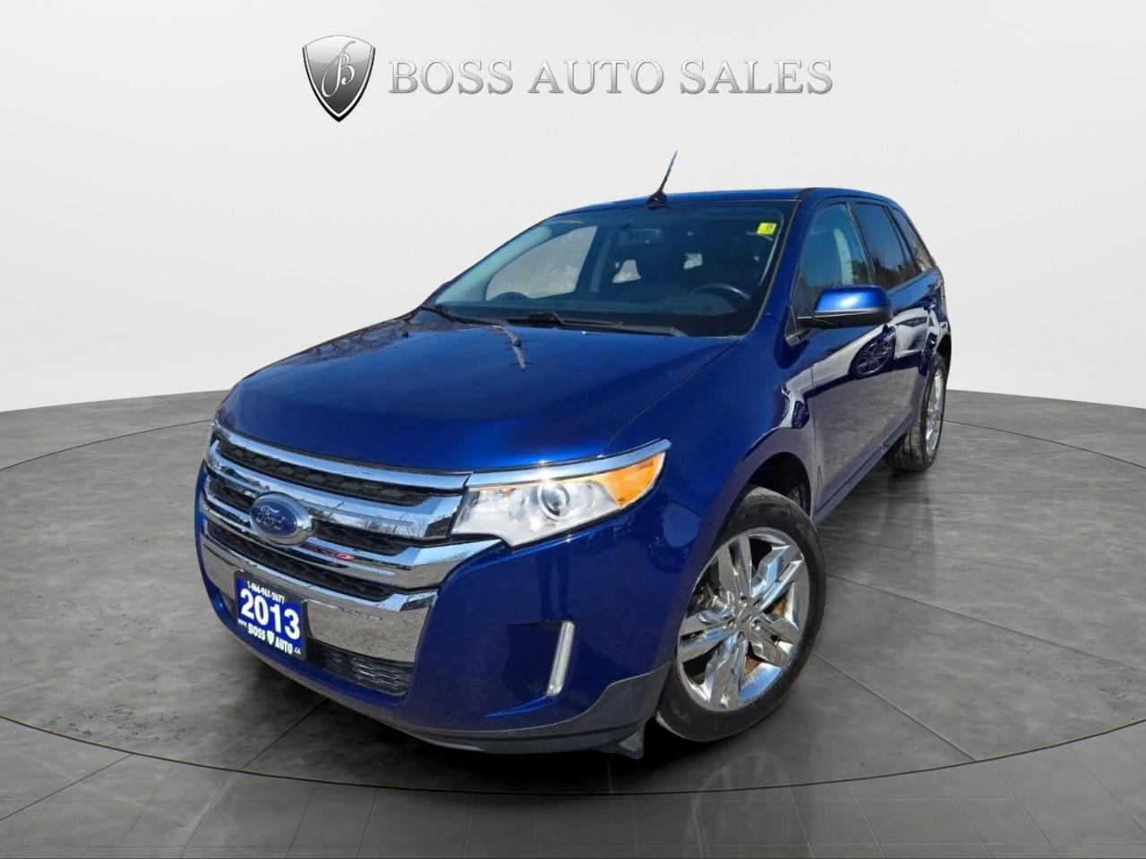 <p class=MsoNormal><span lang=EN-CA style=font-size: 13.5pt; line-height: 107%; font-family: Segoe UI,sans-serif; color: black;>***CERTIFIED***LOADED***VERY SHARP LOOKING BLUE ON BLACK SPACIOUS FORD EDGE SUV, EQUIPPED W/ THE EVER RELIABLE 6 CYLINDER DOHC ENGINE, LOADED W/ PANORAMIC POWER MOONROOF, GPS NAVIGATION, LEATHER/HEATED/POWER SEATS, BLUETOOTH CONNECTION, MULTI-ZONE CLIMATE CONTROL, HEATED POWER SIDE VIEW MIRRORS, FACTORY REMOTE CAR START, REAR-VIEW CAMERA W/ REAR PARK ASSIST SENSORS, TINTED WINDOWS, POWER LOCKS/WINDOWS, KEYLESS ENTRY, SAFETY, WARRANTY AND MORE! This vehicle comes certified with all-in pricing excluding HST tax and licensing. Also included is a complimentary 36 days complete coverage safety and powertrain warranty, and one year limited powertrain warranty. Please visit our website at www.bossauto.ca today!</span></p>