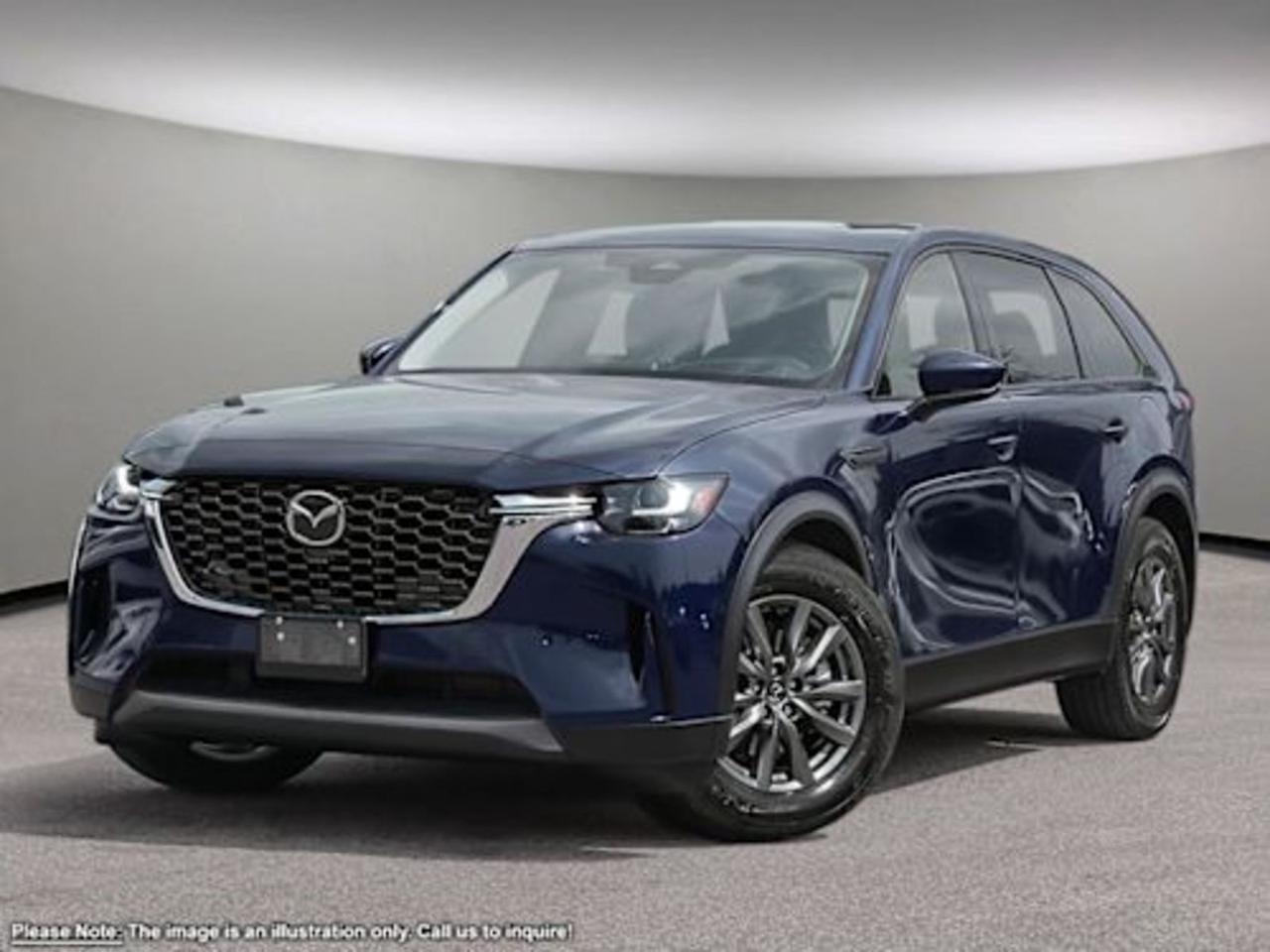 Experience the perfect blend of power, efficiency, and luxury with the 2026 Mazda CX-90 MHEV GS-L AWD in stunning Blue with a sleek Black interior. Powered by a robust 3.3L turbocharged in-line 6 engine paired with an advanced mild hybrid system and 8-speed automatic transmission, this AWD SUV delivers smooth, responsive performance and exceptional fuel efficiency.Inside, enjoy premium comfort with heated leatherette front bucket seats and dual-zone automatic climate control, complemented by a cutting-edge 12.3-inch touchscreen with Mazda Harmonic Acoustics sound. Advanced safety features including lane departure prevention, blind spot monitoring, and forward collision mitigation provide peace of mind on every journey.With sophisticated style, innovative technology, and versatile capability, the 2026 CX-90 MHEV GS-L AWD is designed to elevate every drive. Visit Go Mazda today to test drive this exceptional SUV and experience Mazdas new standard for performance and refinement.Go Mazda is an AMVIC licensed business.Please note that a new administration fee from Mazda Canada of $795 will apply to finance and cash purchases. effective February 1, 2024.