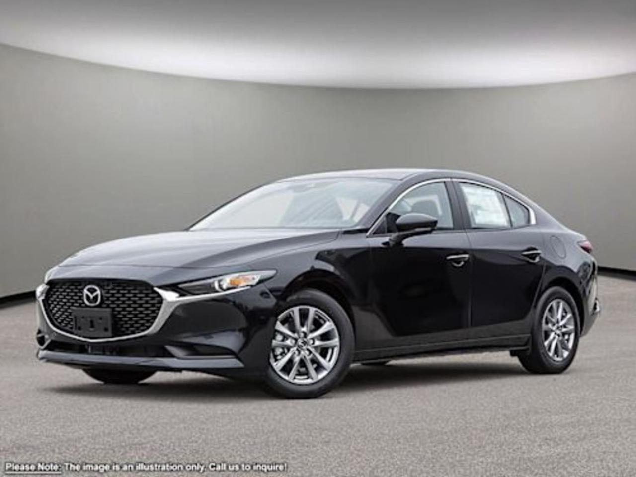 Experience the perfect balance of style, performance, and technology with the 2026 Mazda Mazda3 GS FWD in sleek Black. Powered by a responsive 2.5L SKYACTIV-G engine paired with a smooth 6-speed automatic transmission, this compact sedan offers confident handling with front-wheel drive and advanced safety features like lane departure prevention and blind spot warning.Stay comfortable year-round with heated front seats and dual-zone automatic climate control. Stay connected on the go with wireless Apple CarPlay and Android Auto, wireless phone charging, and Mazda Connected Vehicle Servicesall displayed on a vibrant 10.2-inch touchscreen. Premium touches like leather-wrapped heated steering wheel, metal-look accents, and an 8-speaker audio system elevate every drive.With modern conveniences such as push-button start, keyless entry, and a rearview camera, the Mazda3 GS FWD blends innovation and elegance for your daily drive. Visit us at Go Mazda to test drive the 2026 Mazda3 GS todaywhere smart meets stylish!Go Mazda is an AMVIC licensed business.Please note that a new administration fee from Mazda Canada of $795 will apply to finance and cash purchases. effective February 1, 2024.