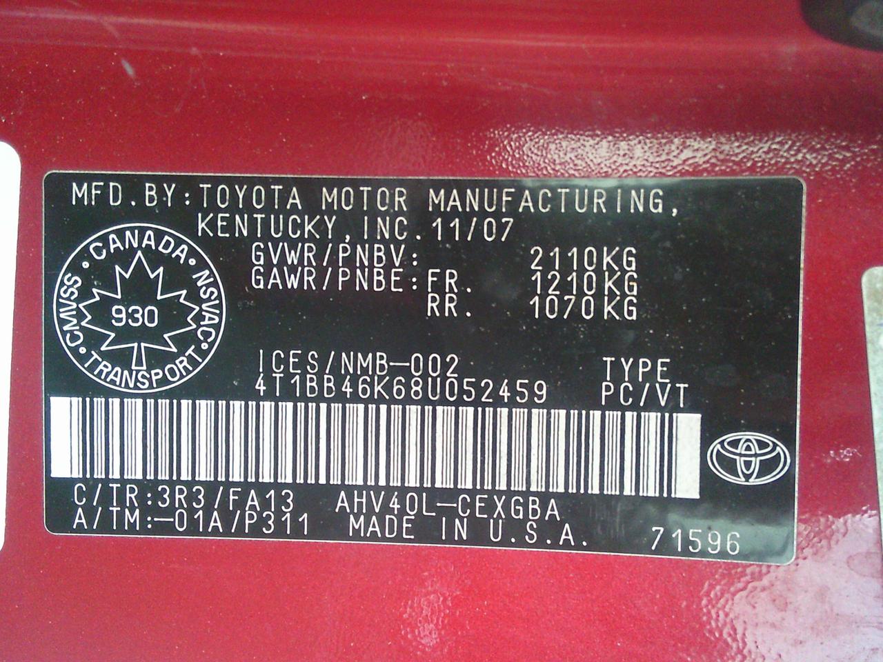 2008 Toyota Camry HYBRID 4DR SDN HYBRID Photo